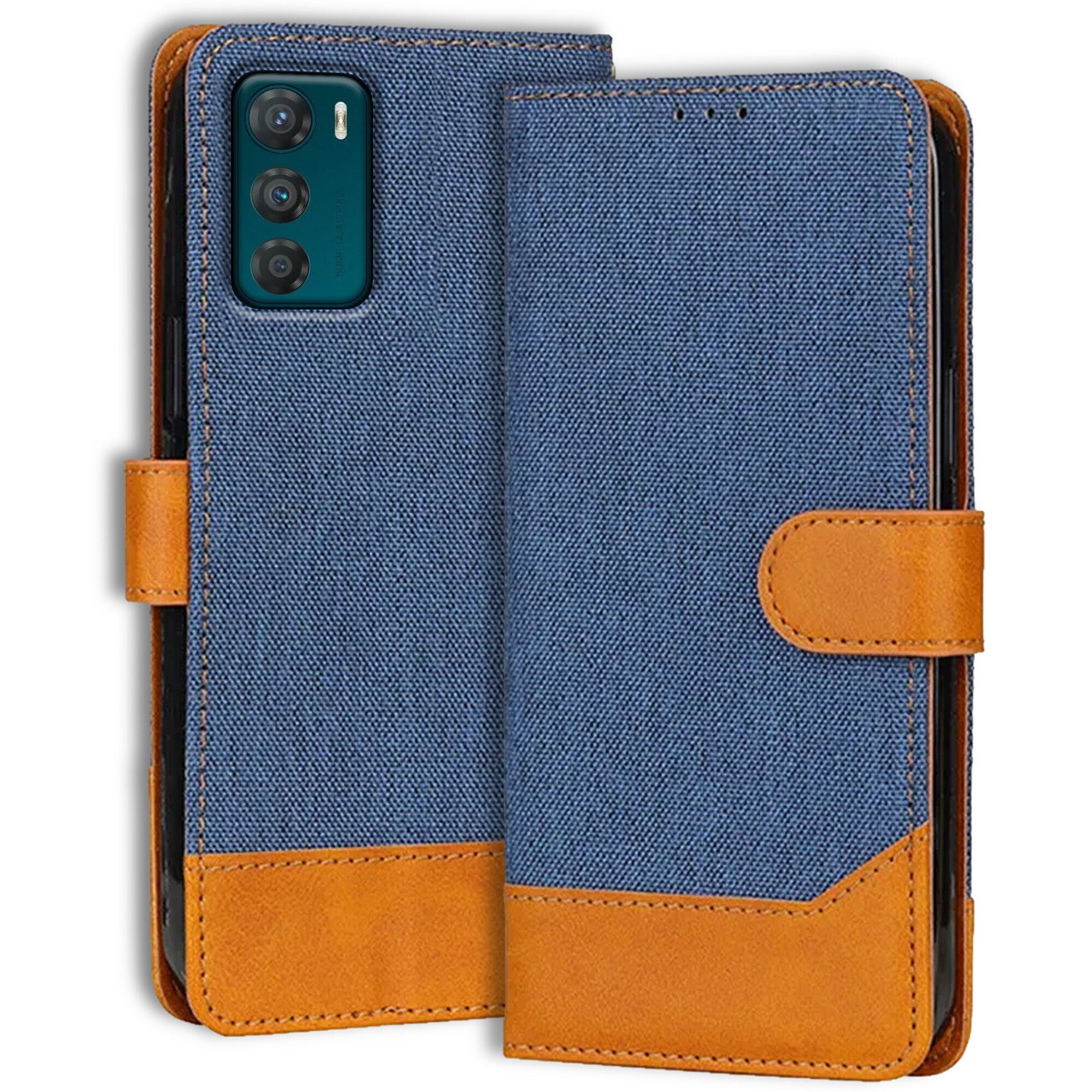 Accesorios Moto G42 denim flip cover – Blue – Image 1 #color_blue