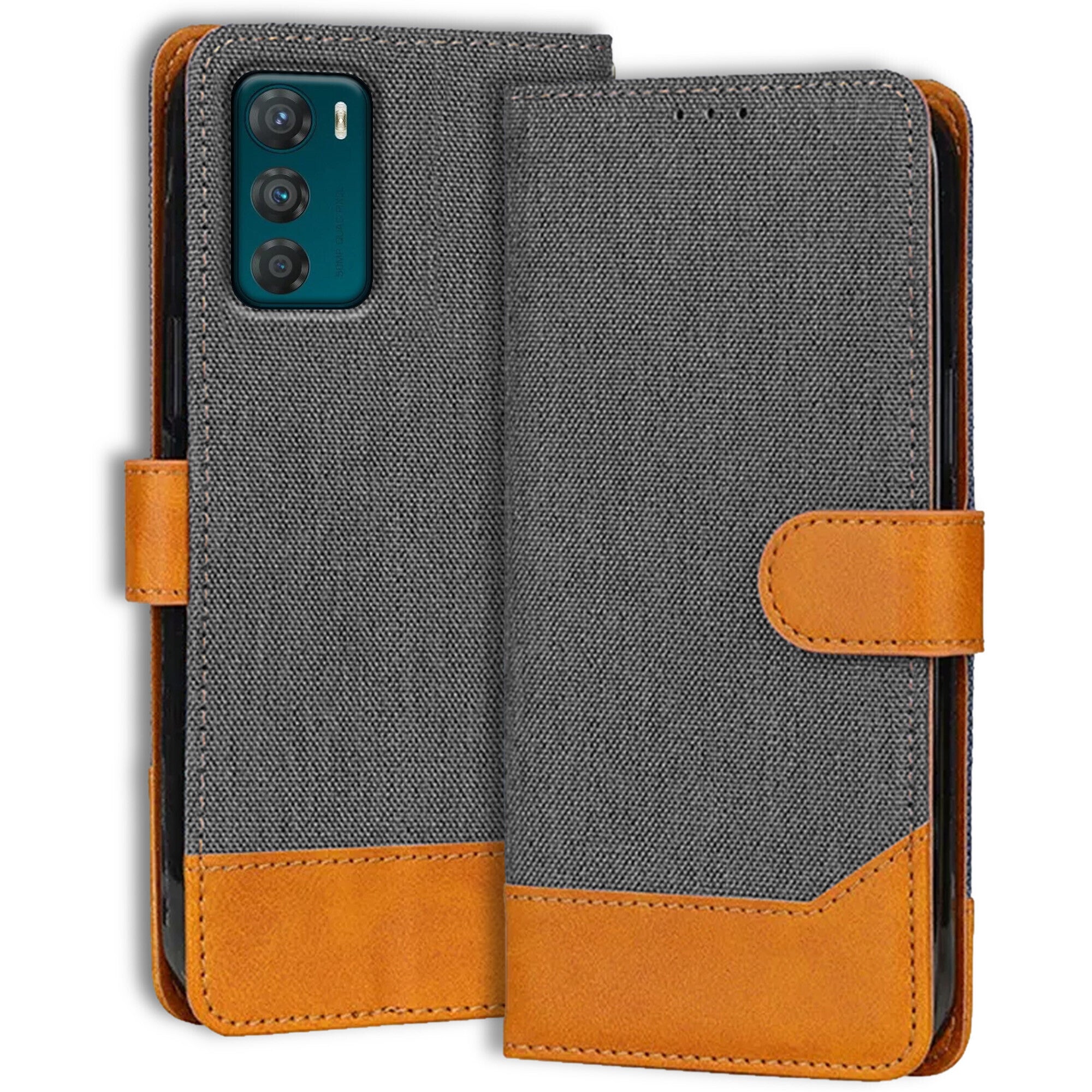 Accesorios Moto G42 denim flip cover – Grey – Image 1 #color_grey