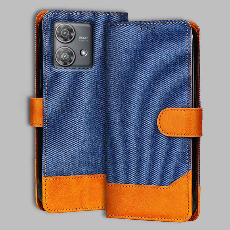 Moto Edge 40 Neo Flip Cover — Denim, Midnight Blue after a year of daily use