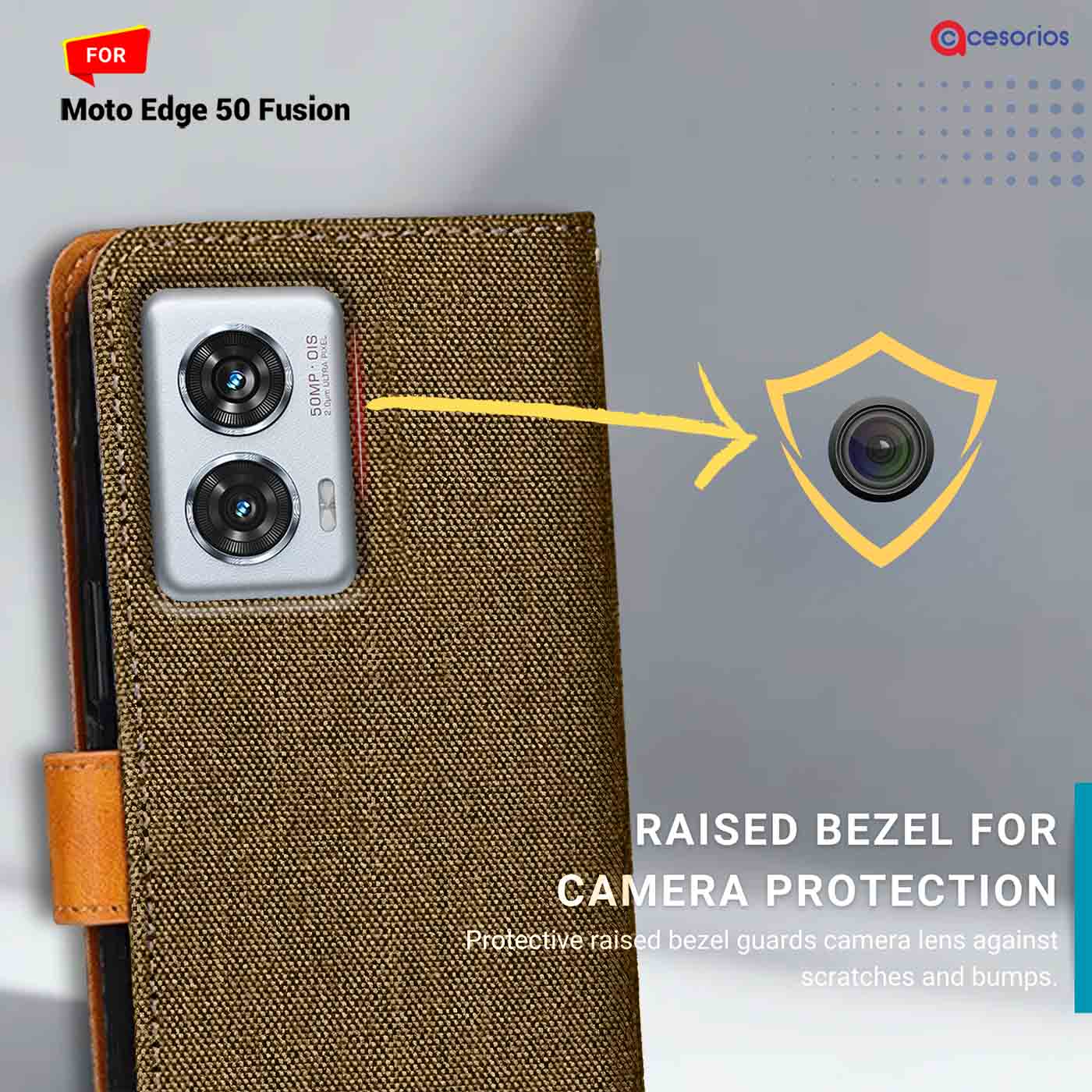 Accesorios Moto Edge 50 Fusion denim flip cover – Dark Brown – Image 2 #color_dark b