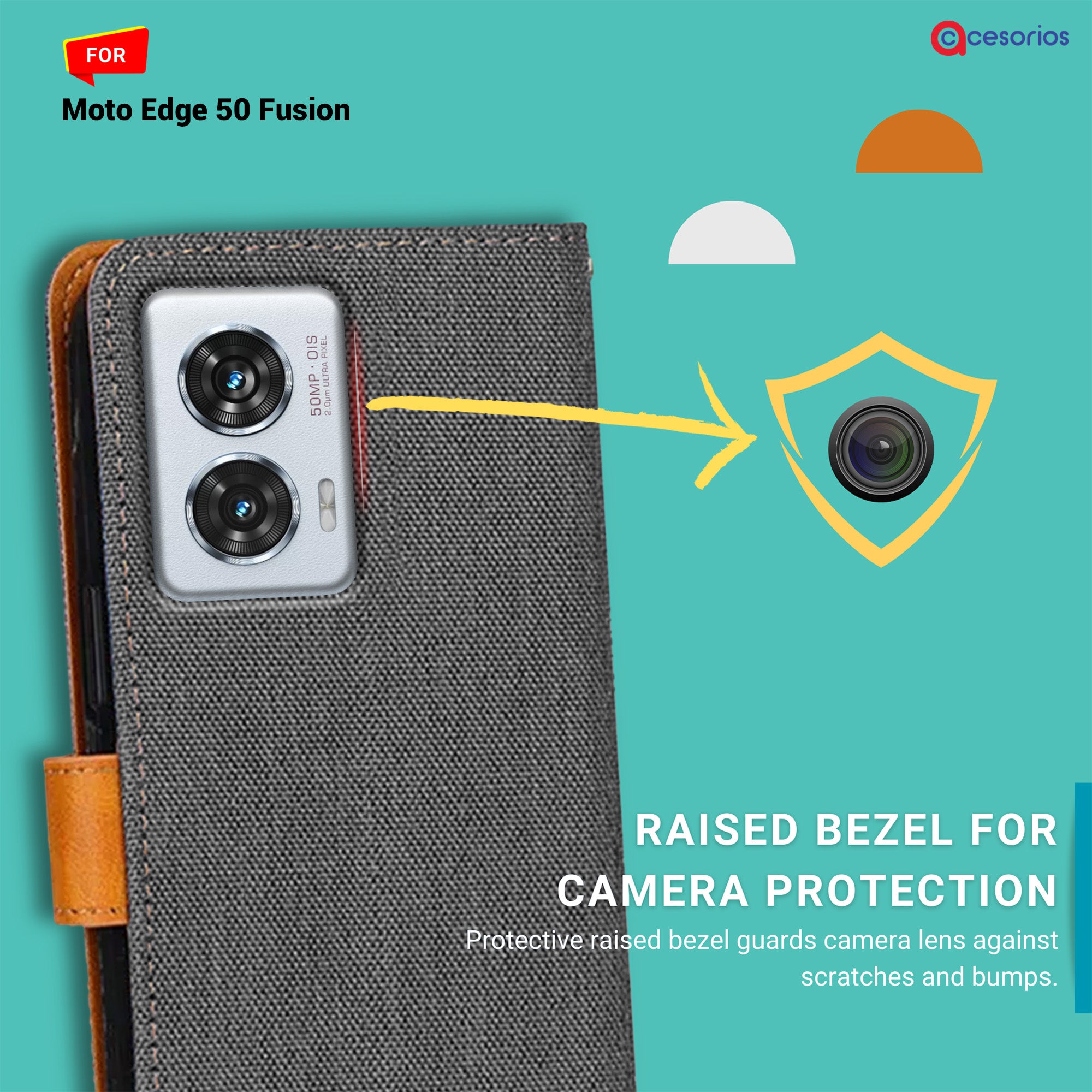 Accesorios Moto Edge 50 Fusion denim flip cover – Grey – Image 2 #color_grey