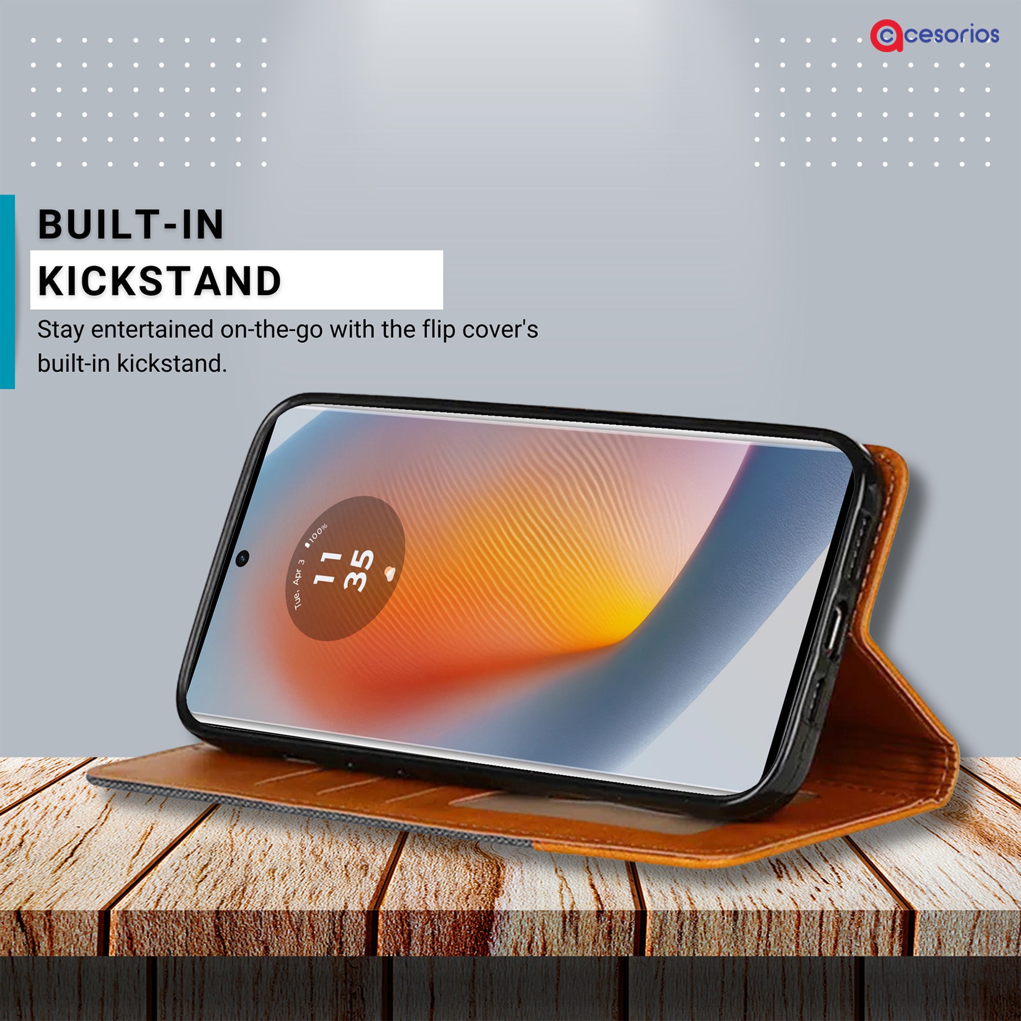 Accesorios Moto Edge 50 Fusion denim flip cover – Grey – Image 4 #color_grey
