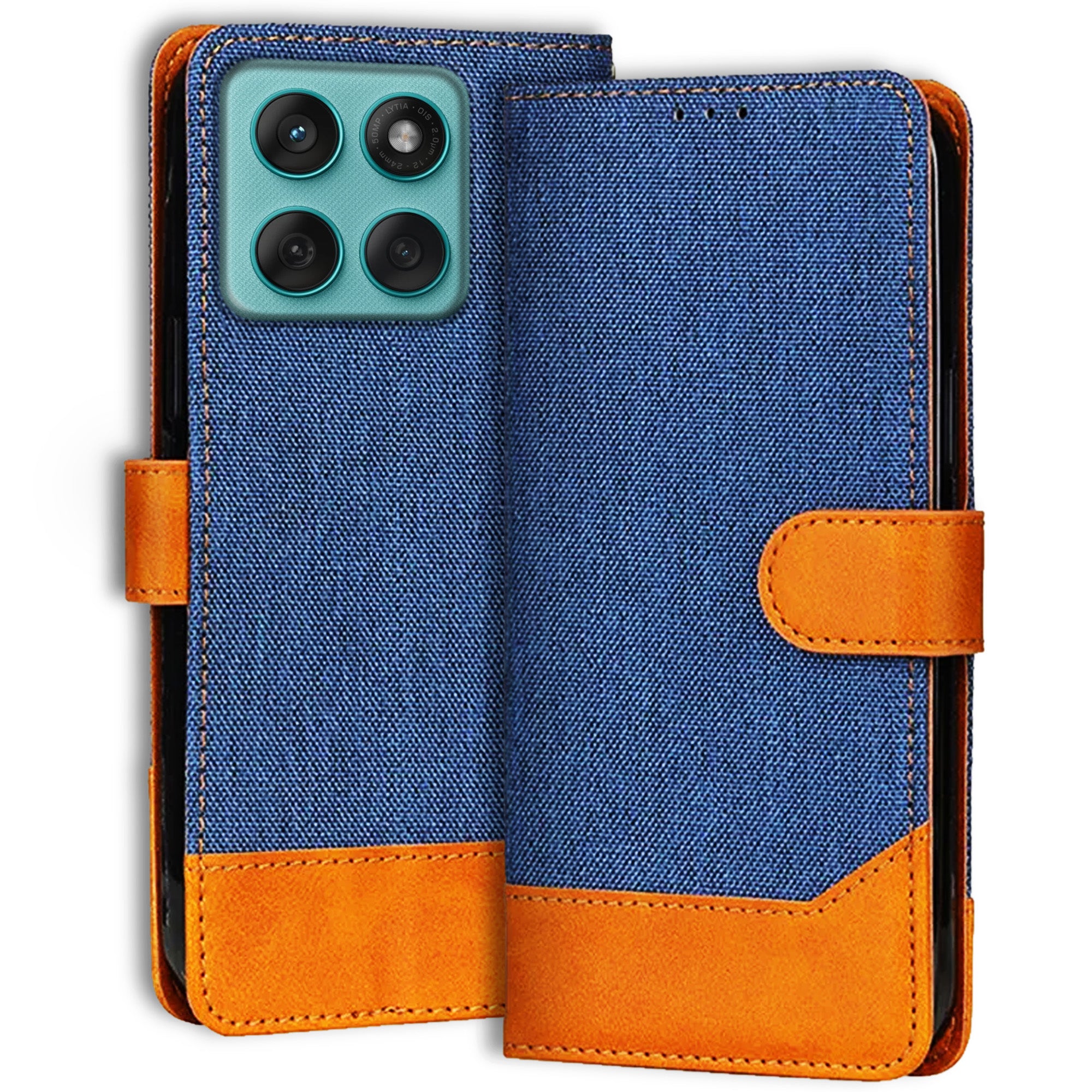 Accesorios Moto Edge 60 Fusion denim flip cover – Blue – Image 1 #color_blue