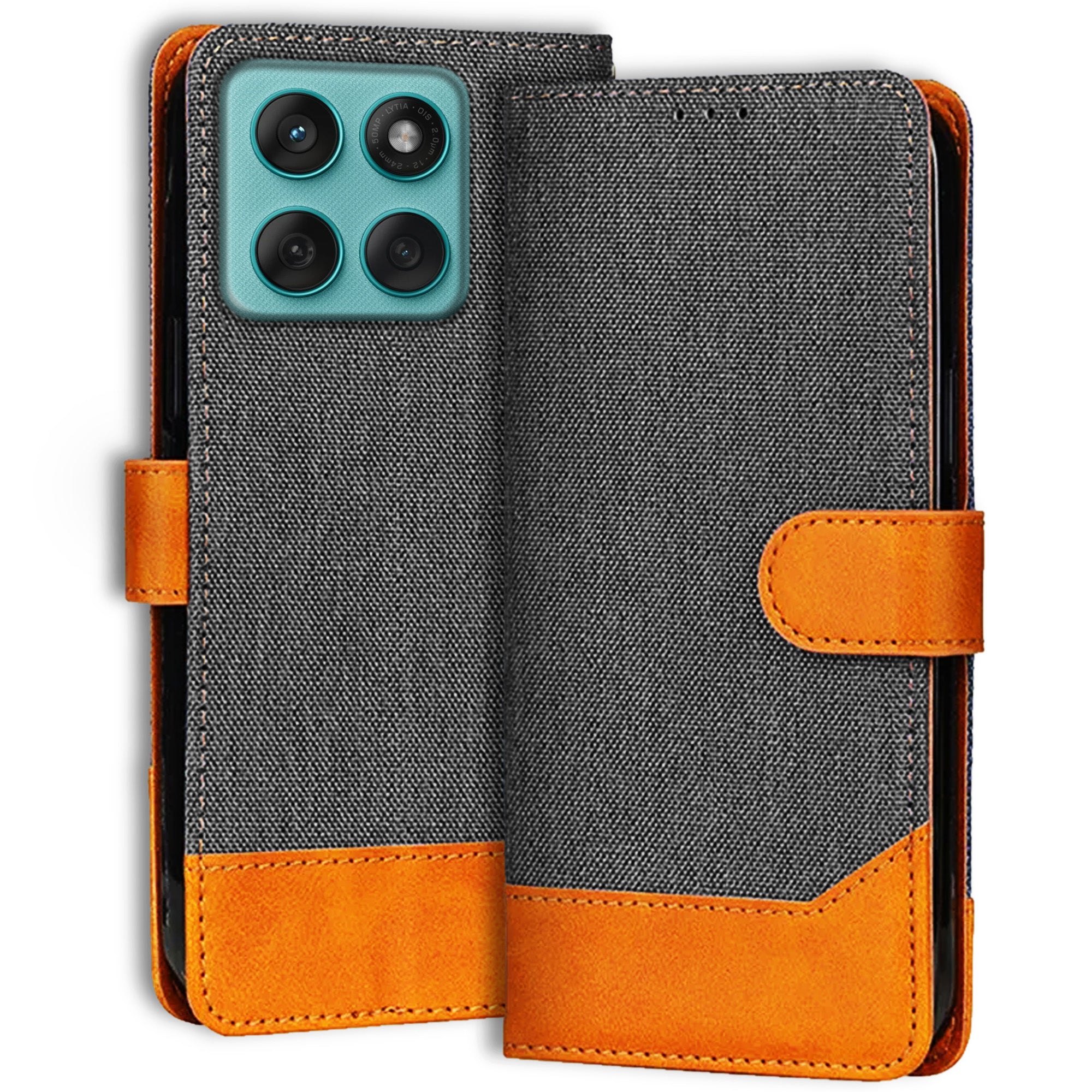 Accesorios Moto Edge 60 Fusion denim flip cover – Grey – Image 1 #color_grey