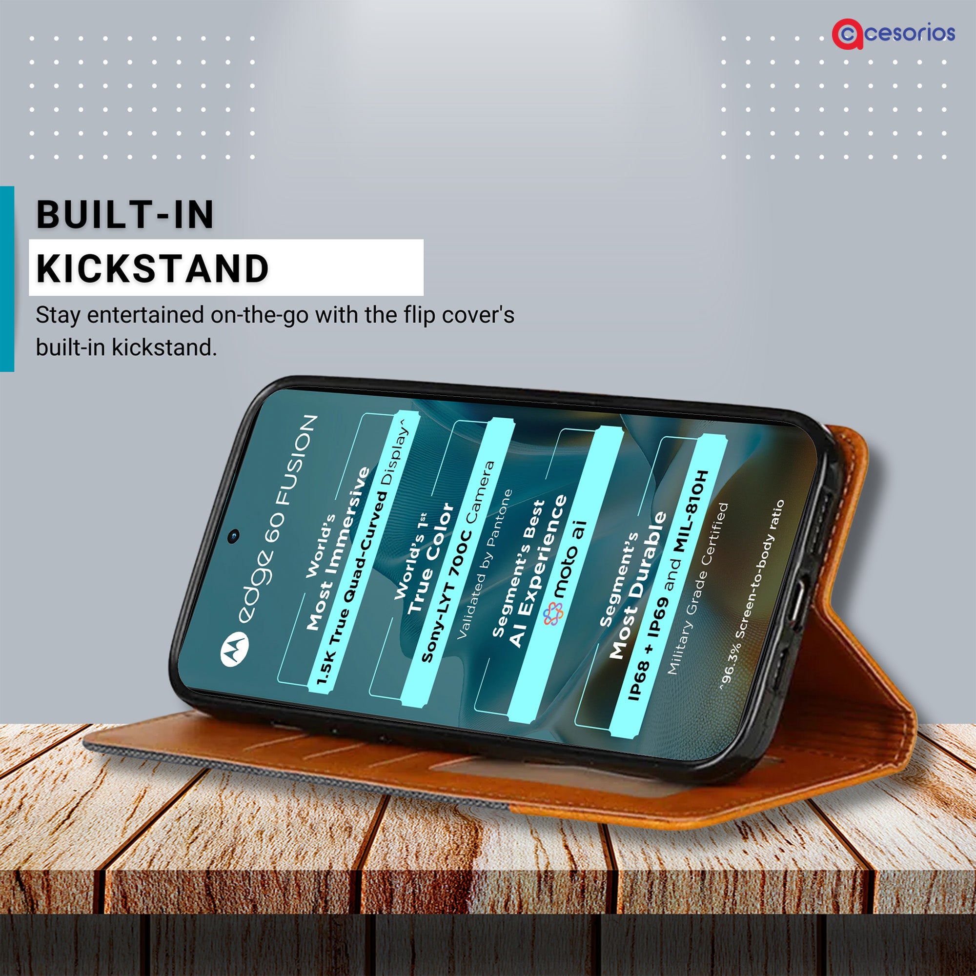 Accesorios Moto Edge 60 Fusion denim flip cover – Grey – Image 4 #color_grey