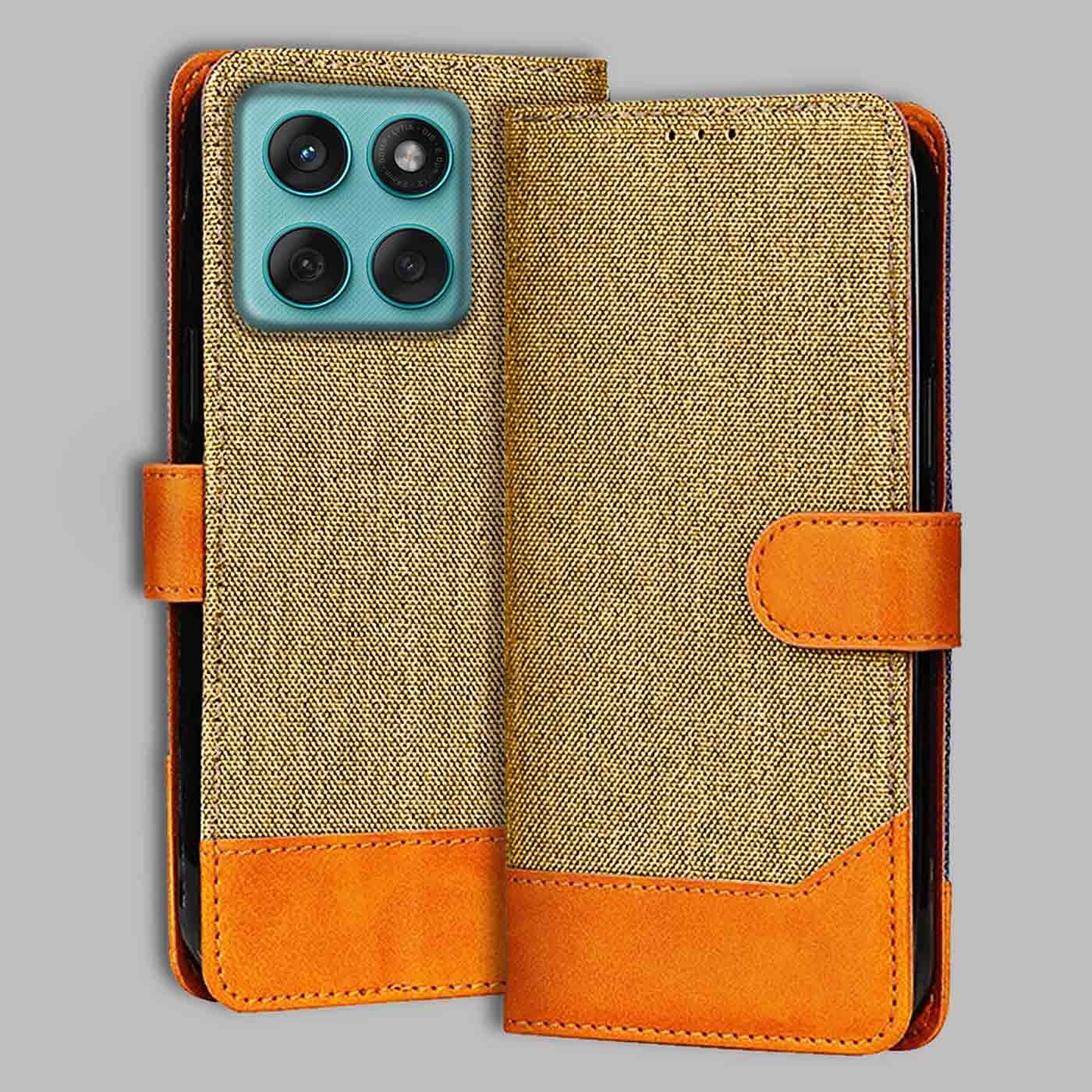 Accesorios Moto Edge 60 Fusion denim flip cover – Light Brown – Image 1 #color_light b