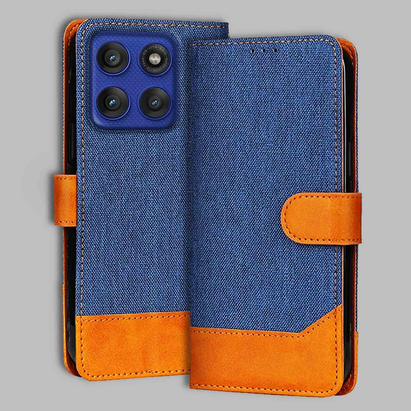 Accesorios Moto Edge 60 Pro 5G denim flip cover – Blue – Image 1 #color_
