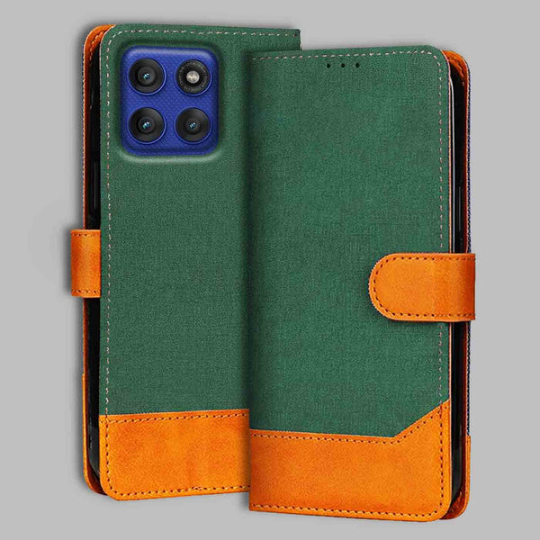 Moto Edge 60 Pro 5G Flip Cover — Chambray, Forest Green after a year of daily use