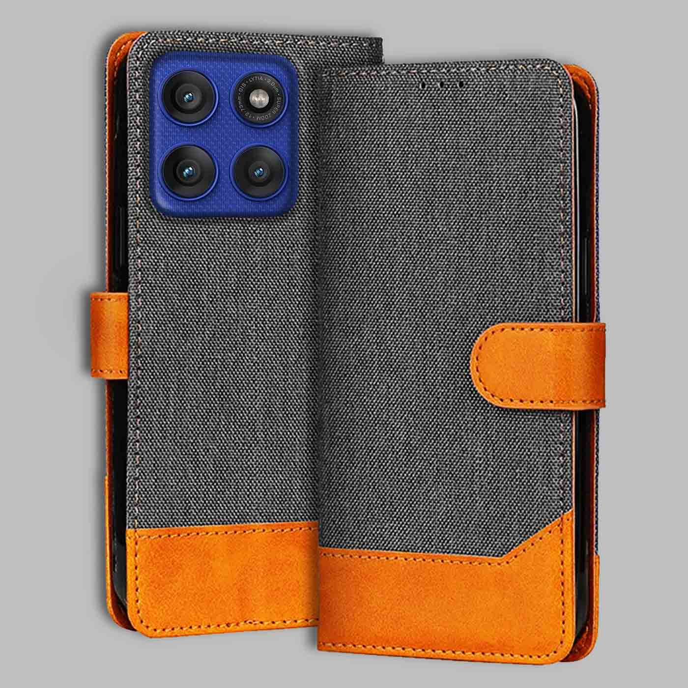 Accesorios Moto Edge 60 Pro 5G denim flip cover – Grey – Image 1 #color_