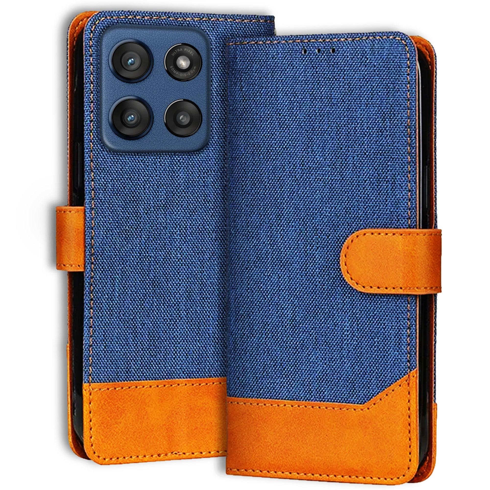 Accesorios Moto Edge 60 Stylus denim flip cover – Blue – Image 1 #color_blue