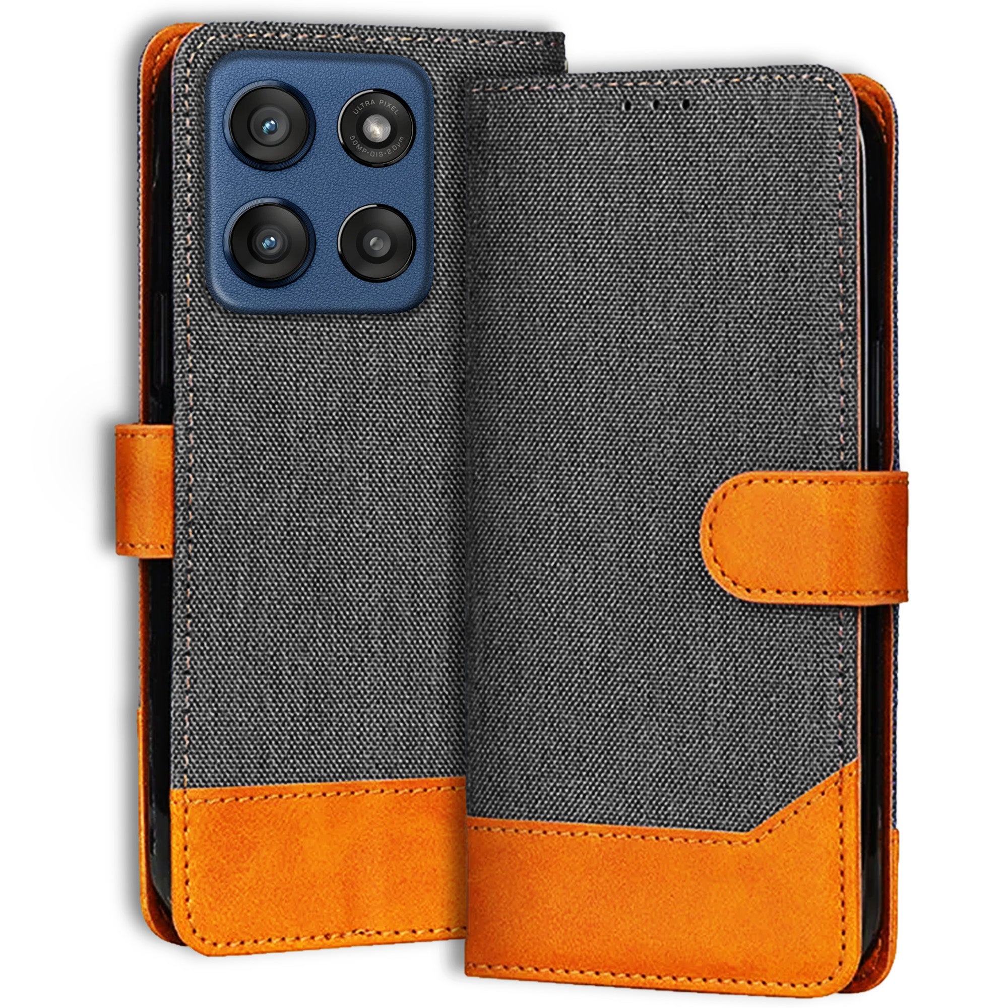 Accesorios Moto Edge 60 Stylus denim flip cover – Grey – Image 1 #color_grey