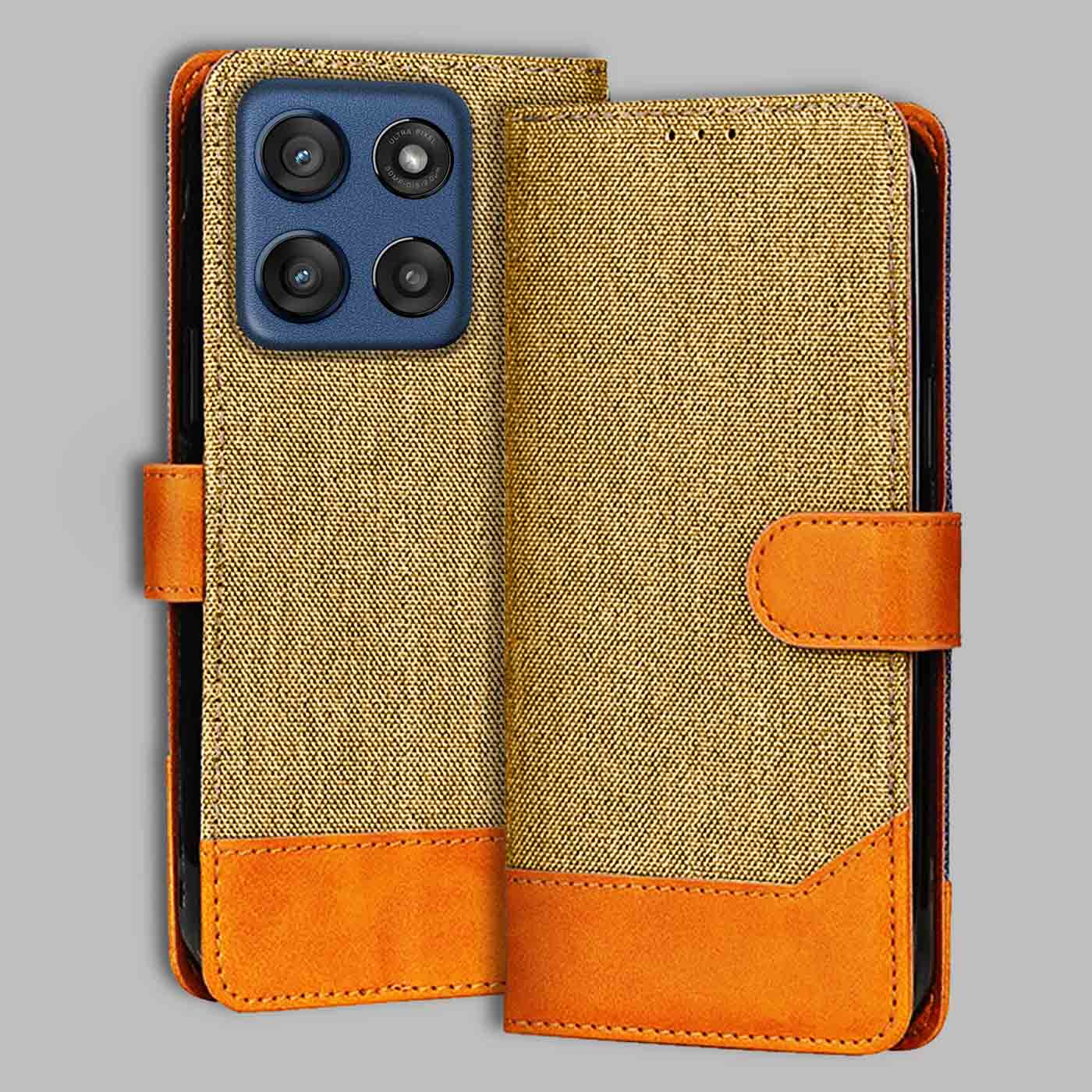 Accesorios Moto Edge 60 Stylus denim flip cover – Light Brown – Image 1 #color_light b