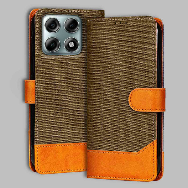 Moto Edge 70 Pro 5G Flip Cover — Denim, Walnut Brown after a year of daily use