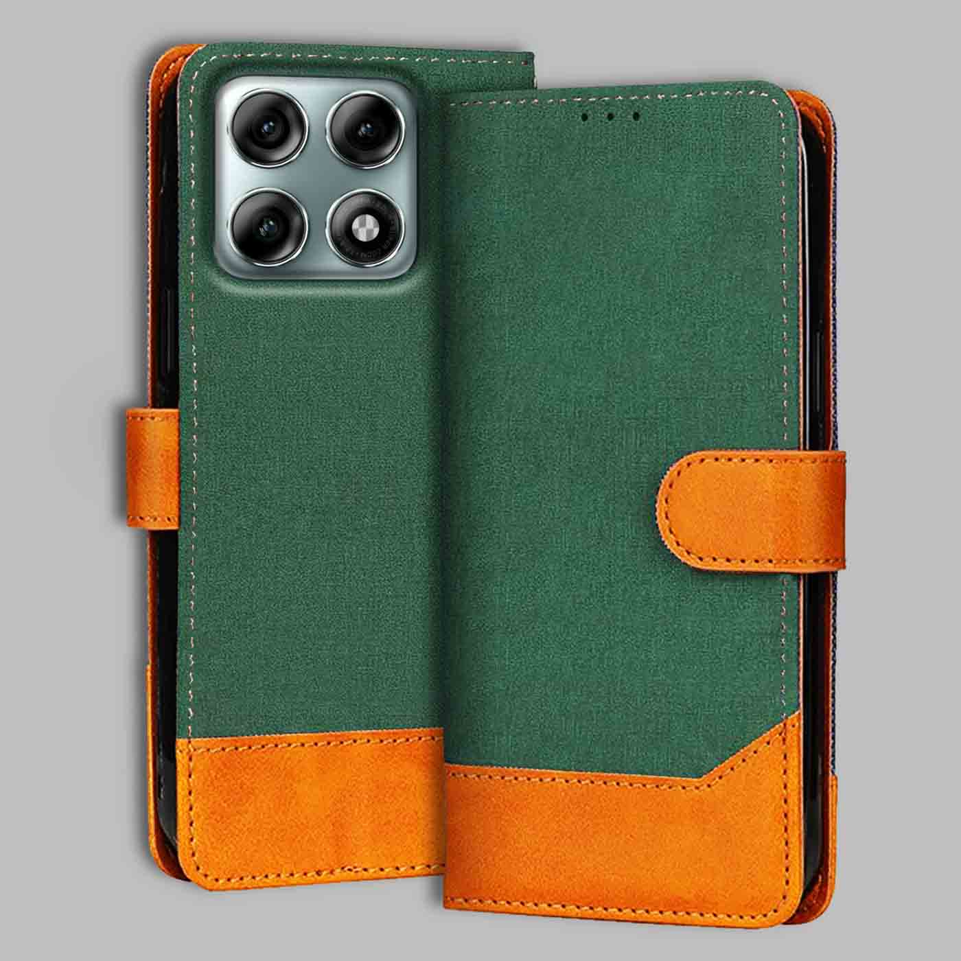 Moto Edge 70 Pro 5G flip cover in Forest Green — front view by Accesorios