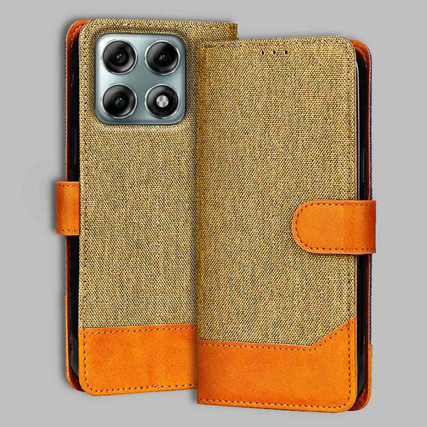 Moto Edge 70 Pro 5G Flip Cover — Denim, Camel Beige after a year of daily use