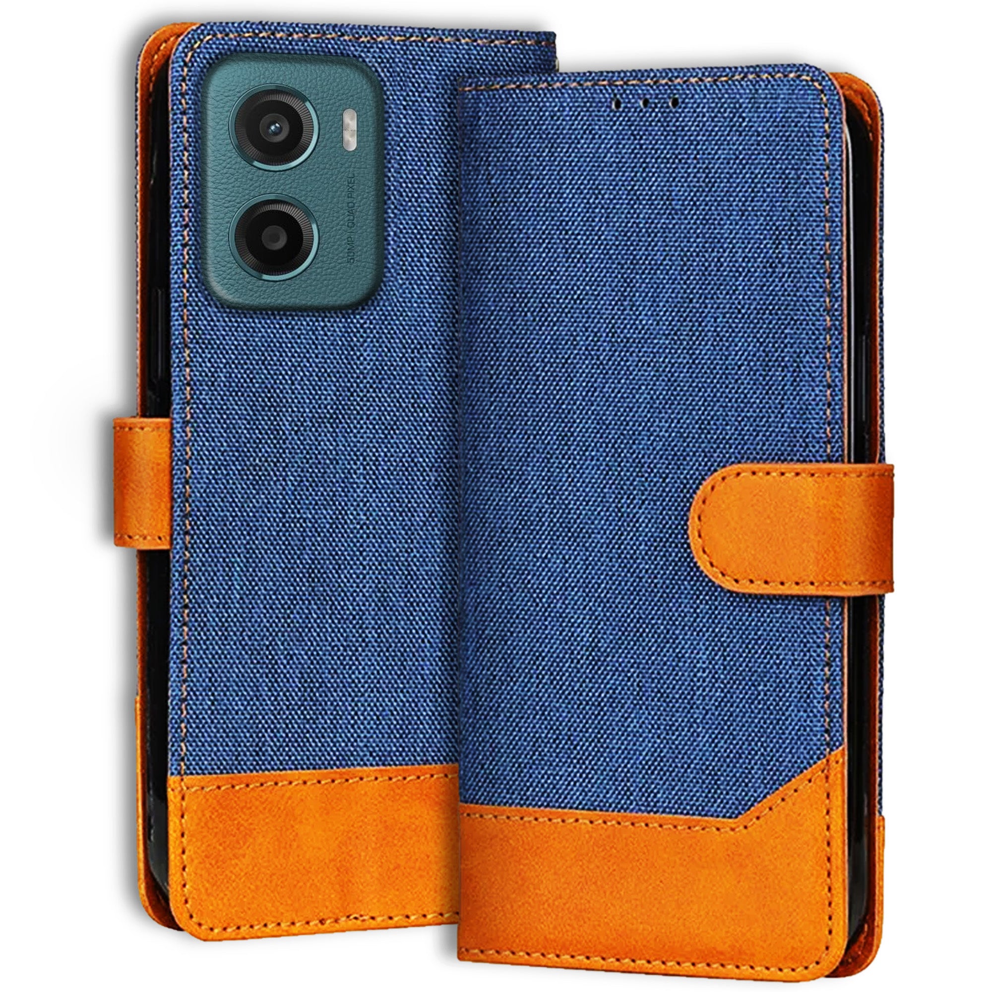 Accesorios Moto G05 5G denim flip cover – Blue – Image 1 #color_blue