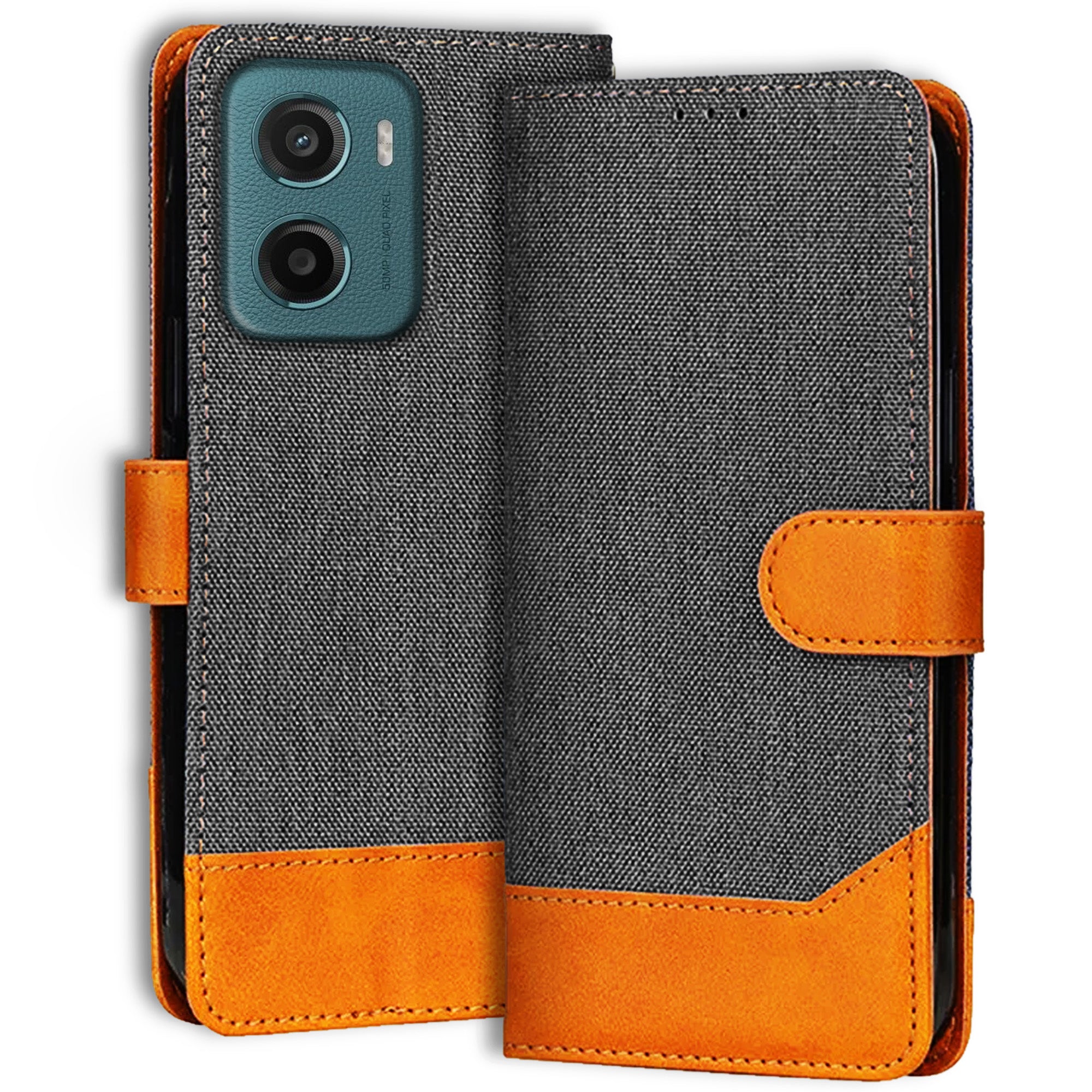 Accesorios Moto G05 5G denim flip cover – Grey – Image 1 #color_grey