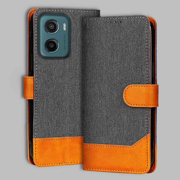 Moto G05 5G Flip Cover — Denim, Graphite Grey after a year of daily use
