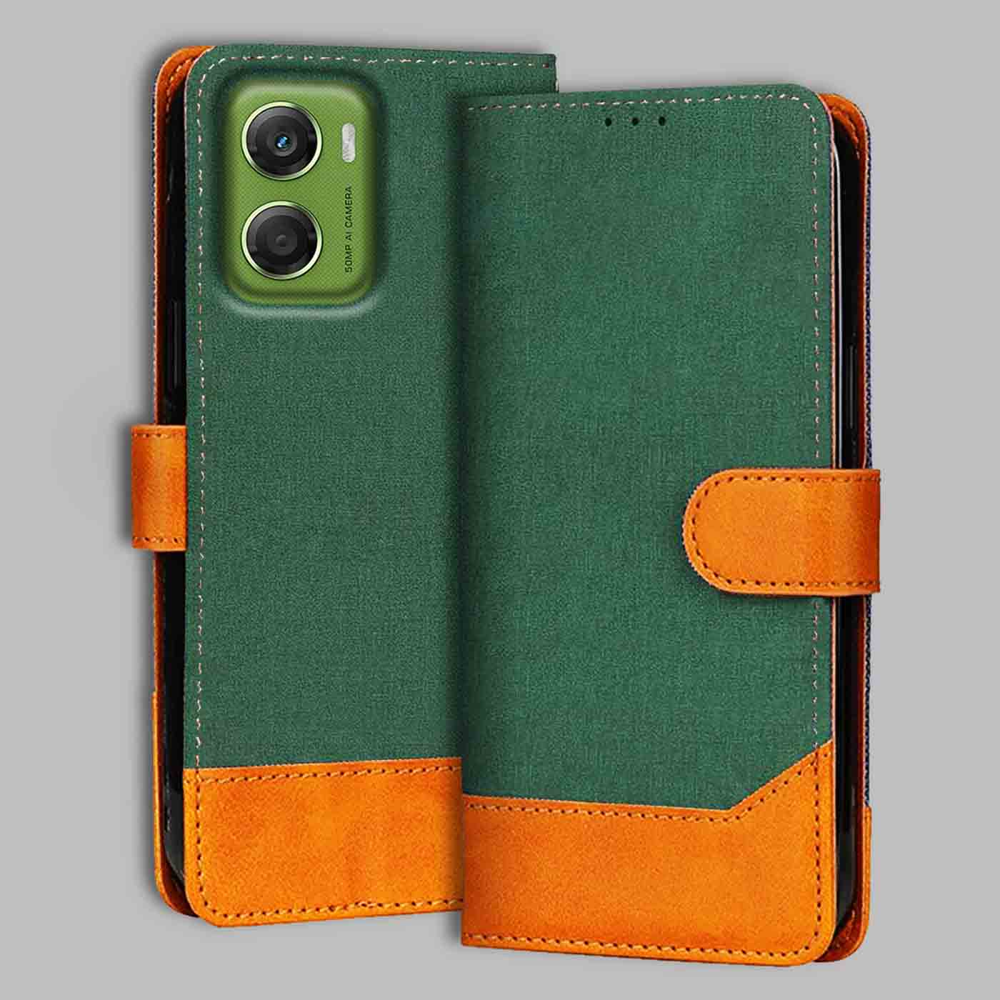 Accesorios Moto G06 Power denim flip cover – Green – Image 1 #color_g