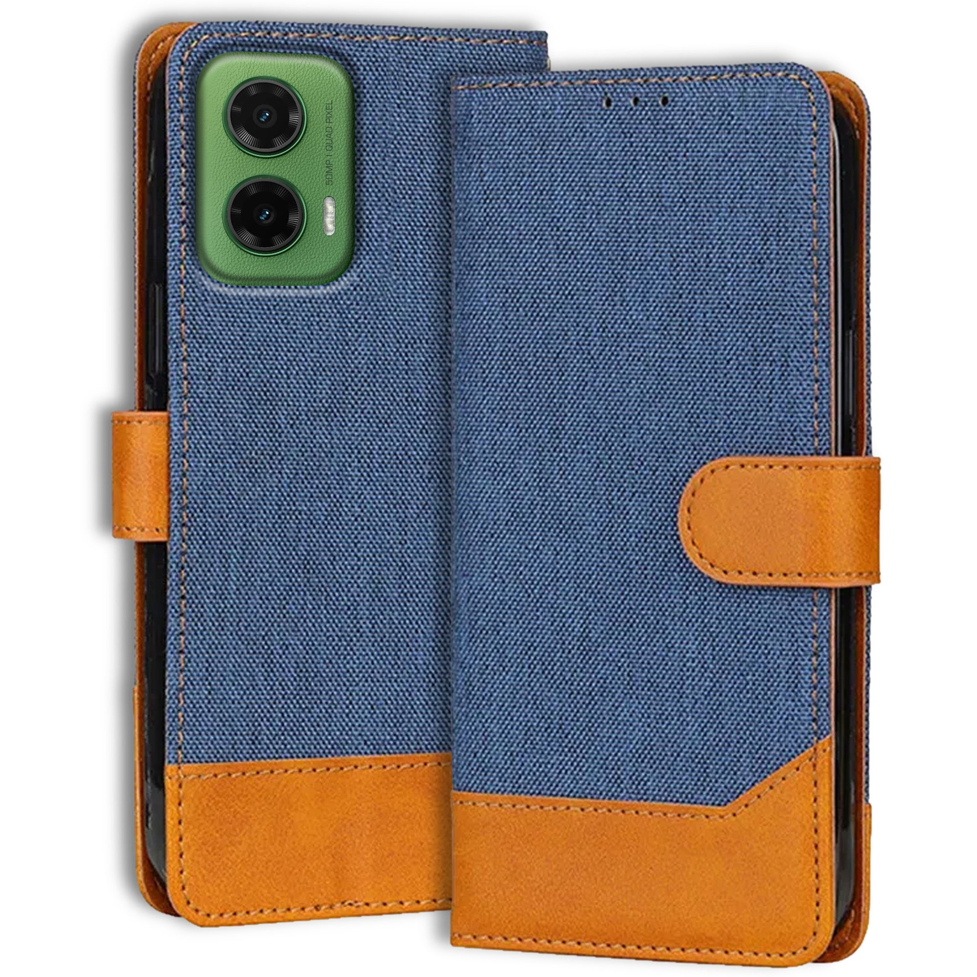 Accesorios Moto G35 denim flip cover – Blue – Image 1 #color_blue