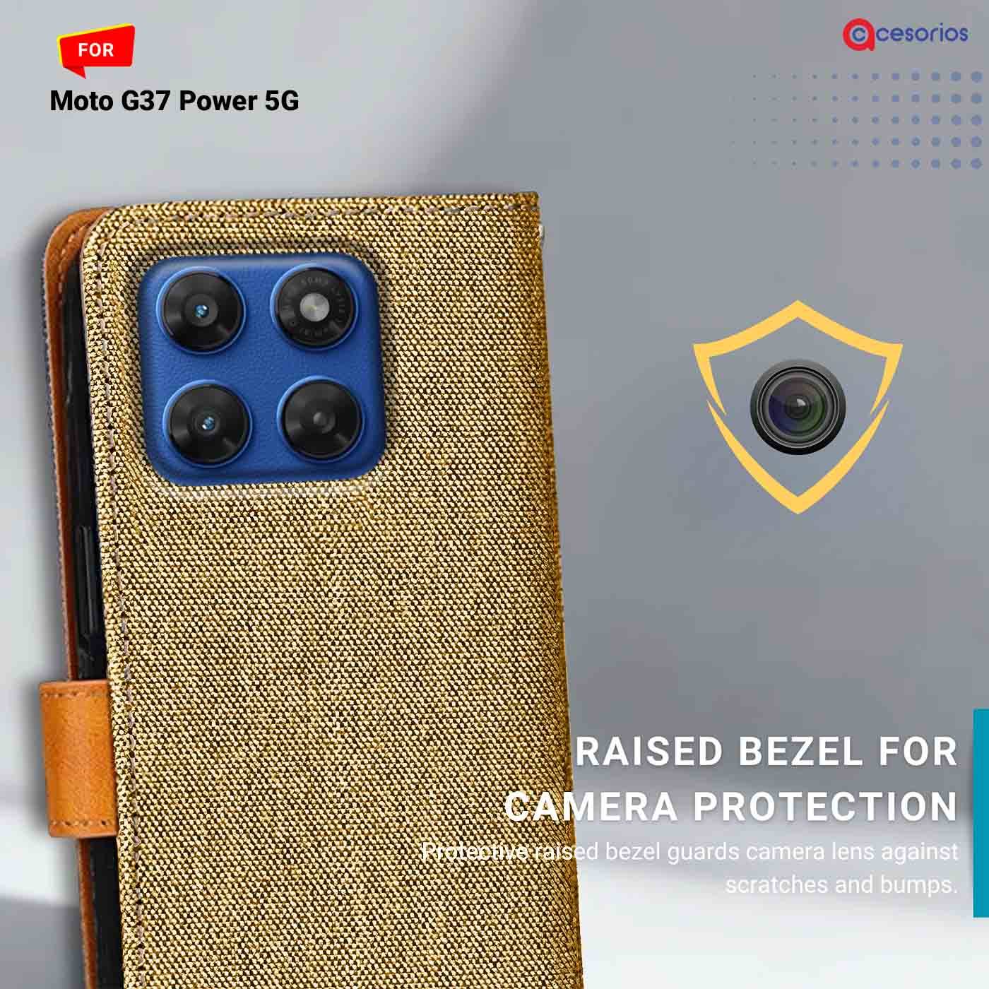 Denim & Leather back panel — Moto G37 Power 5G mobile case