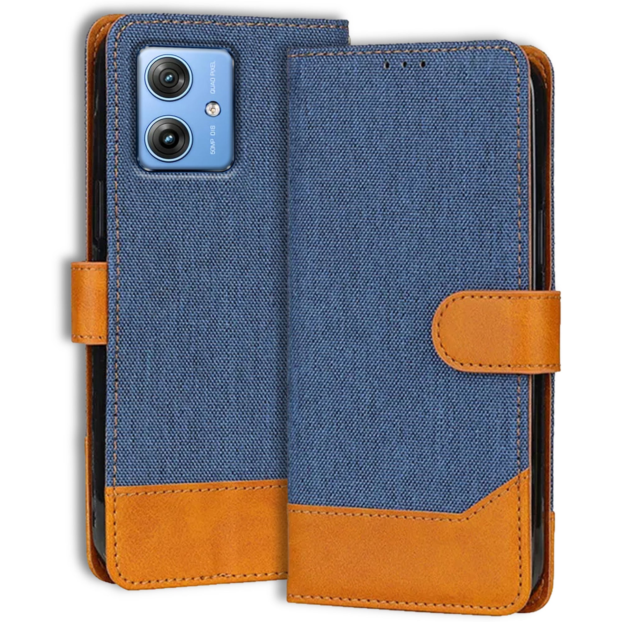 Accesorios Moto G54 5G denim flip cover – Blue – Image 1 #color_blue