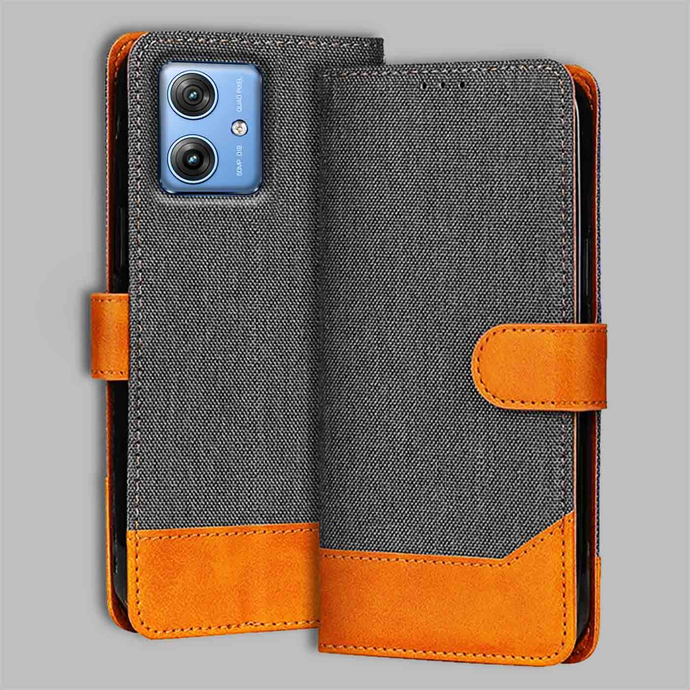 Accesorios Moto G54 5G denim flip cover – Grey – Image 1 #color_