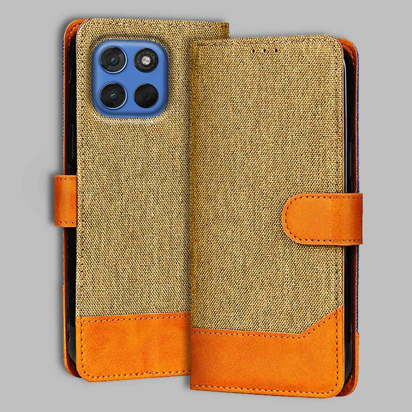 Accesorios Moto G57 Power 5G denim flip cover – Light Brown – Image 1 #color_light b