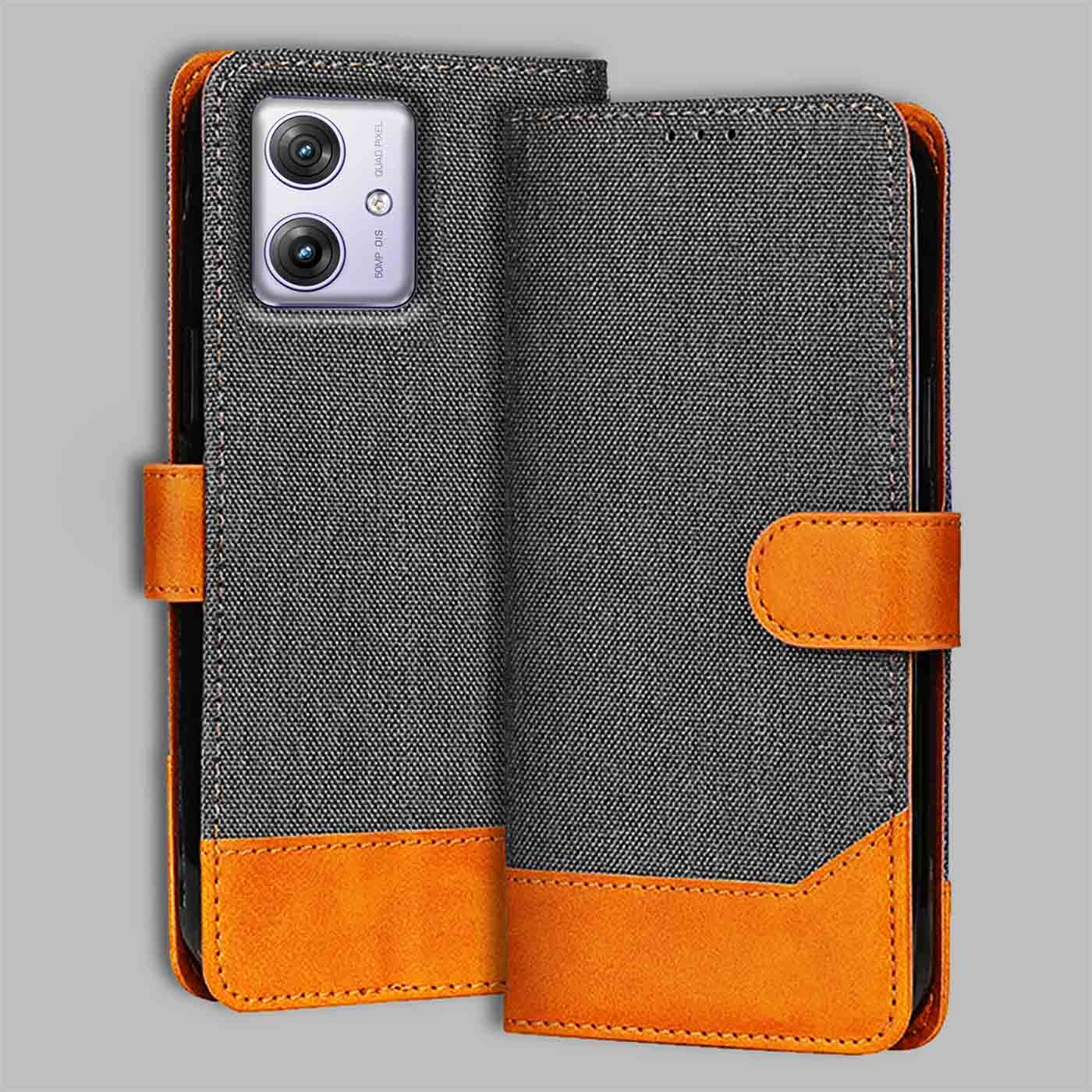 Accesorios Moto G64 5G denim flip cover – Grey – Image 1 #color_