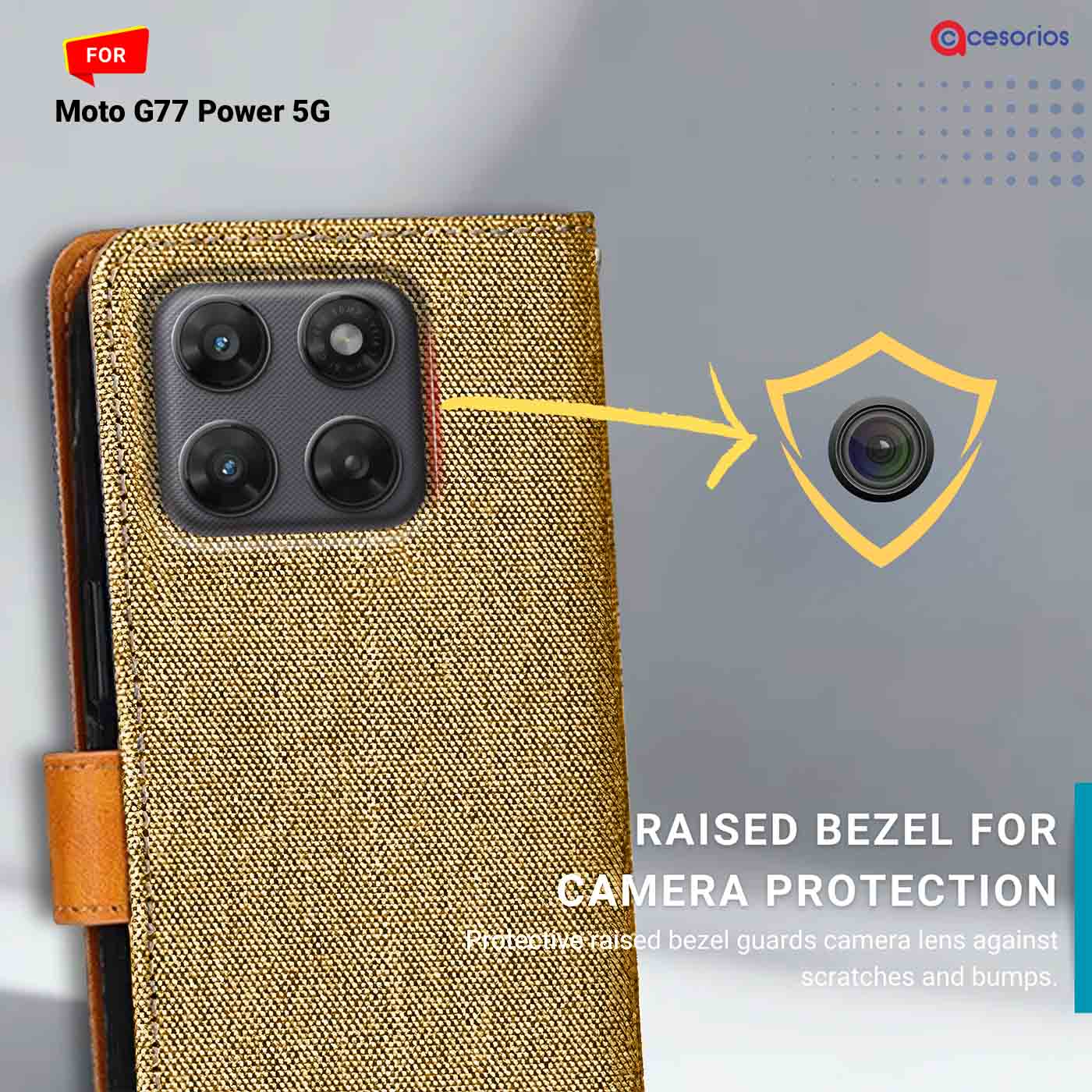 Denim & Leather back panel — Moto G77 Power 5G mobile case