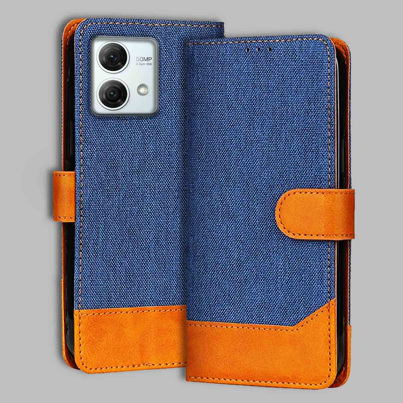 Accesorios Moto G84 5G denim flip cover – Blue – Image 1 #color_
