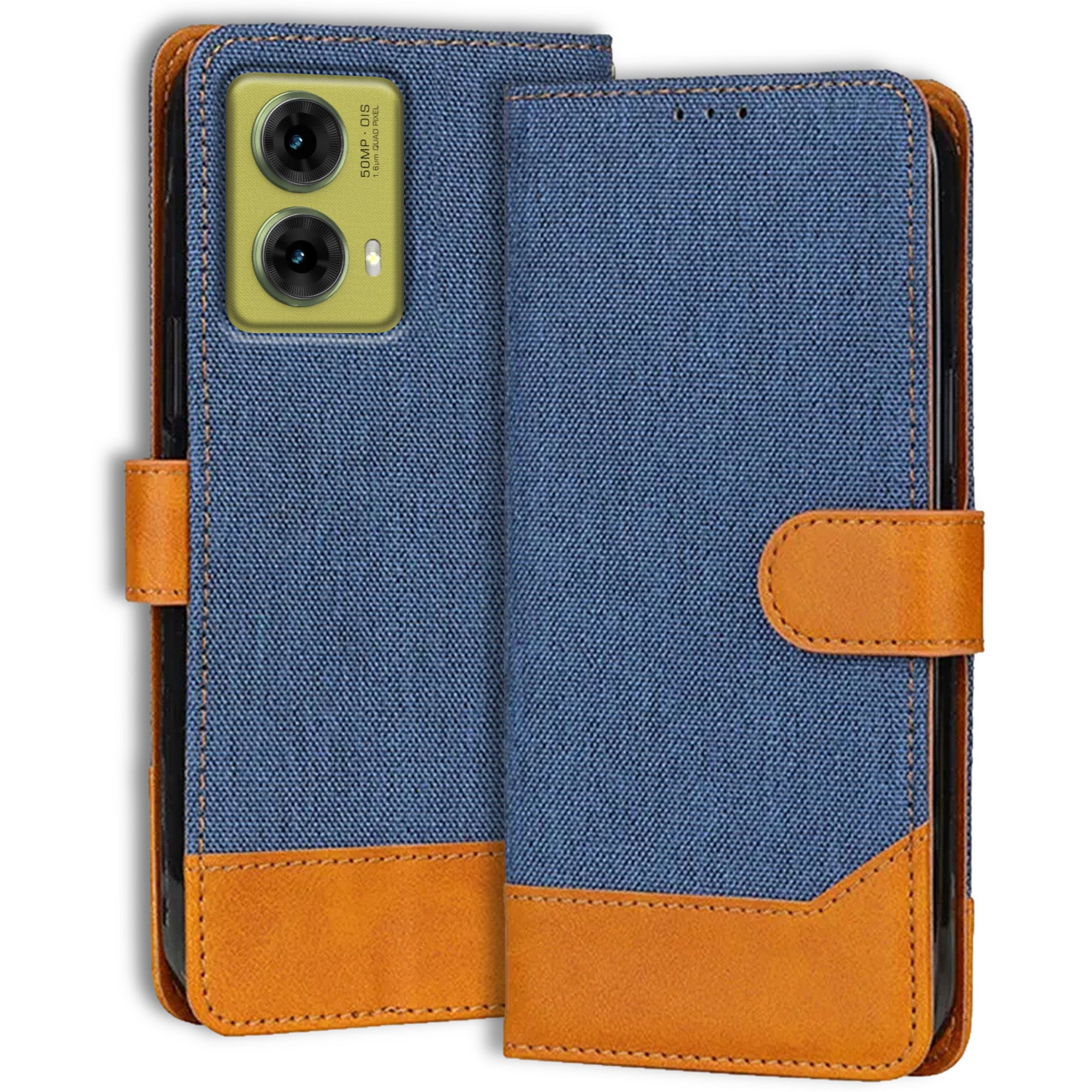Accesorios Moto G85 5G denim flip cover – Blue – Image 1 #color_blue