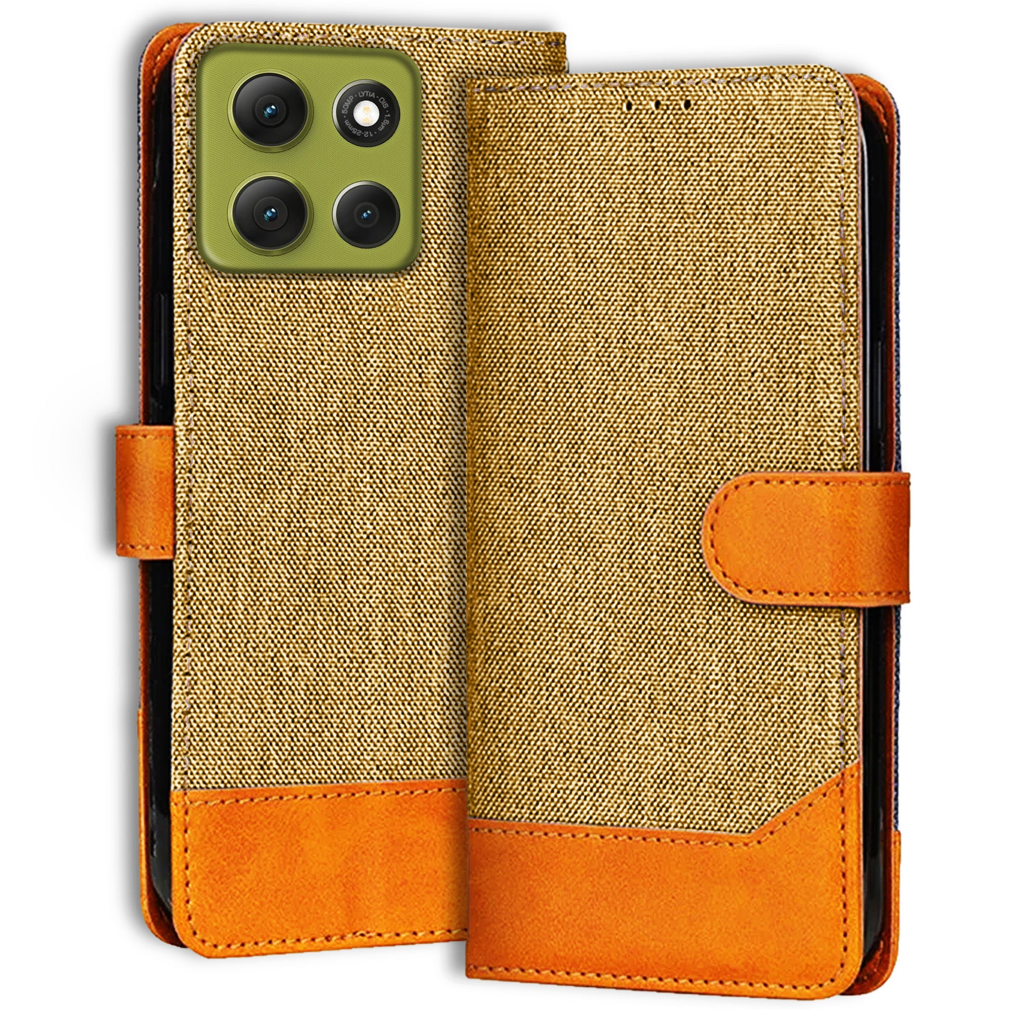 Accesorios Moto G86 Power 5G denim flip cover – Light Brown – Image 1 #color_light brown