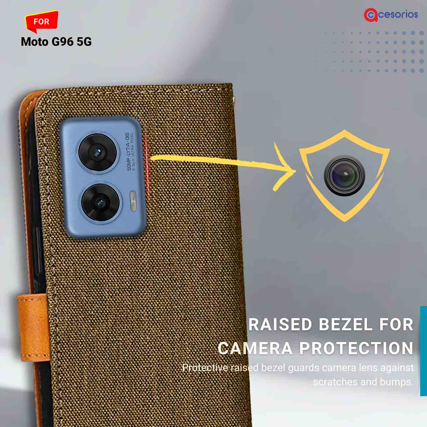 Accesorios Moto G96 5G denim flip cover – Dark Brown – Image 2 #color_dark b