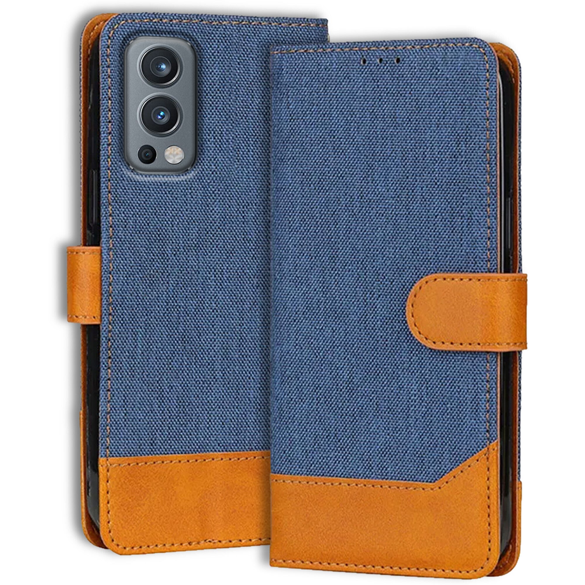 Accesorios Oneplus Nord 2 denim flip cover – Blue – Image 1 #color_blue
