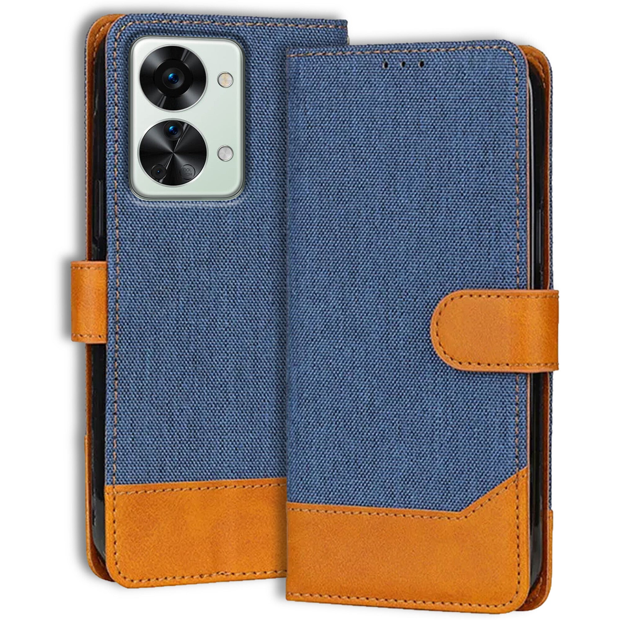 Accesorios Oneplus Nord 2T denim flip cover – Blue – Image 1 #color_blue