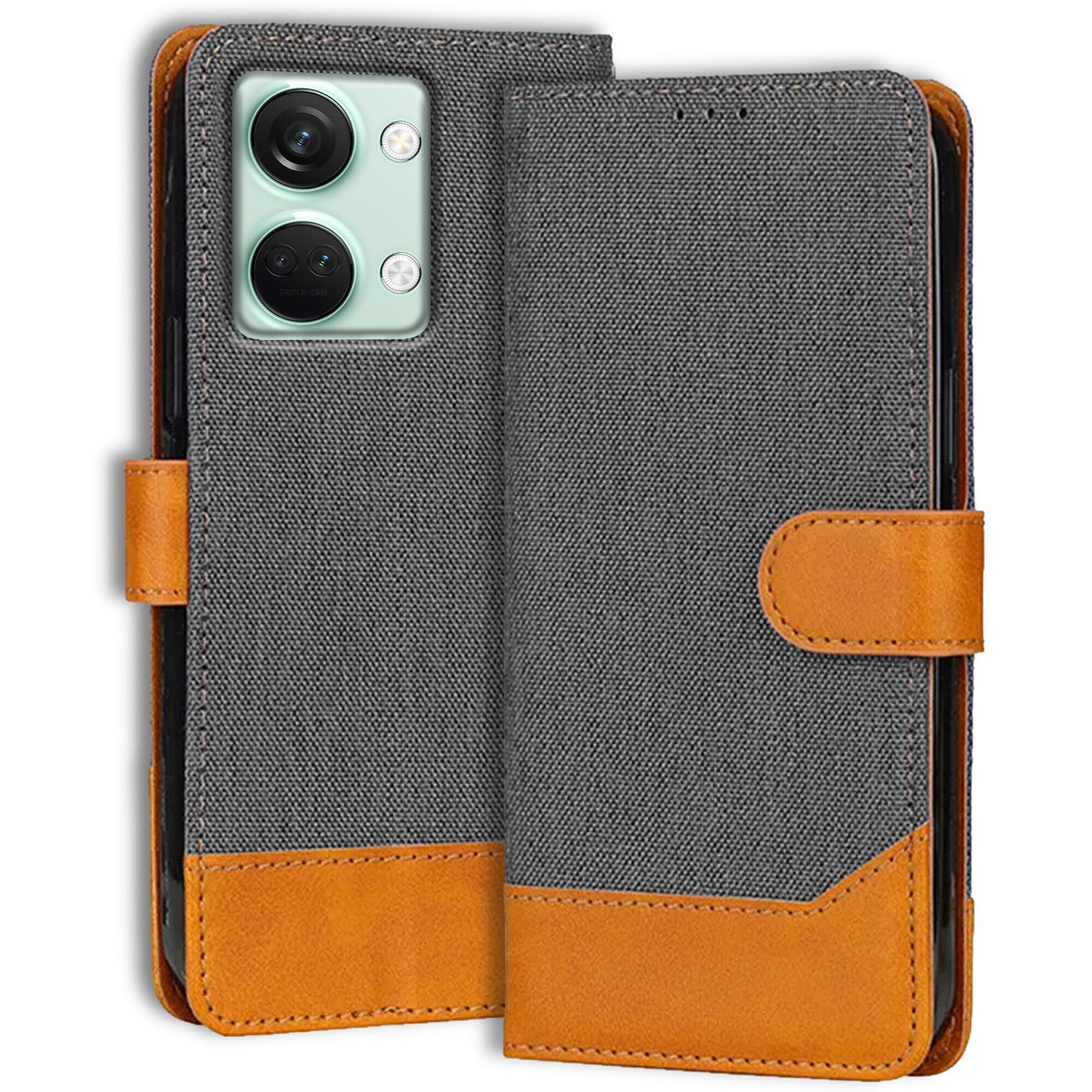 Accesorios Oneplus Nord 3 5G denim flip cover – Grey – Image 1 #color_grey