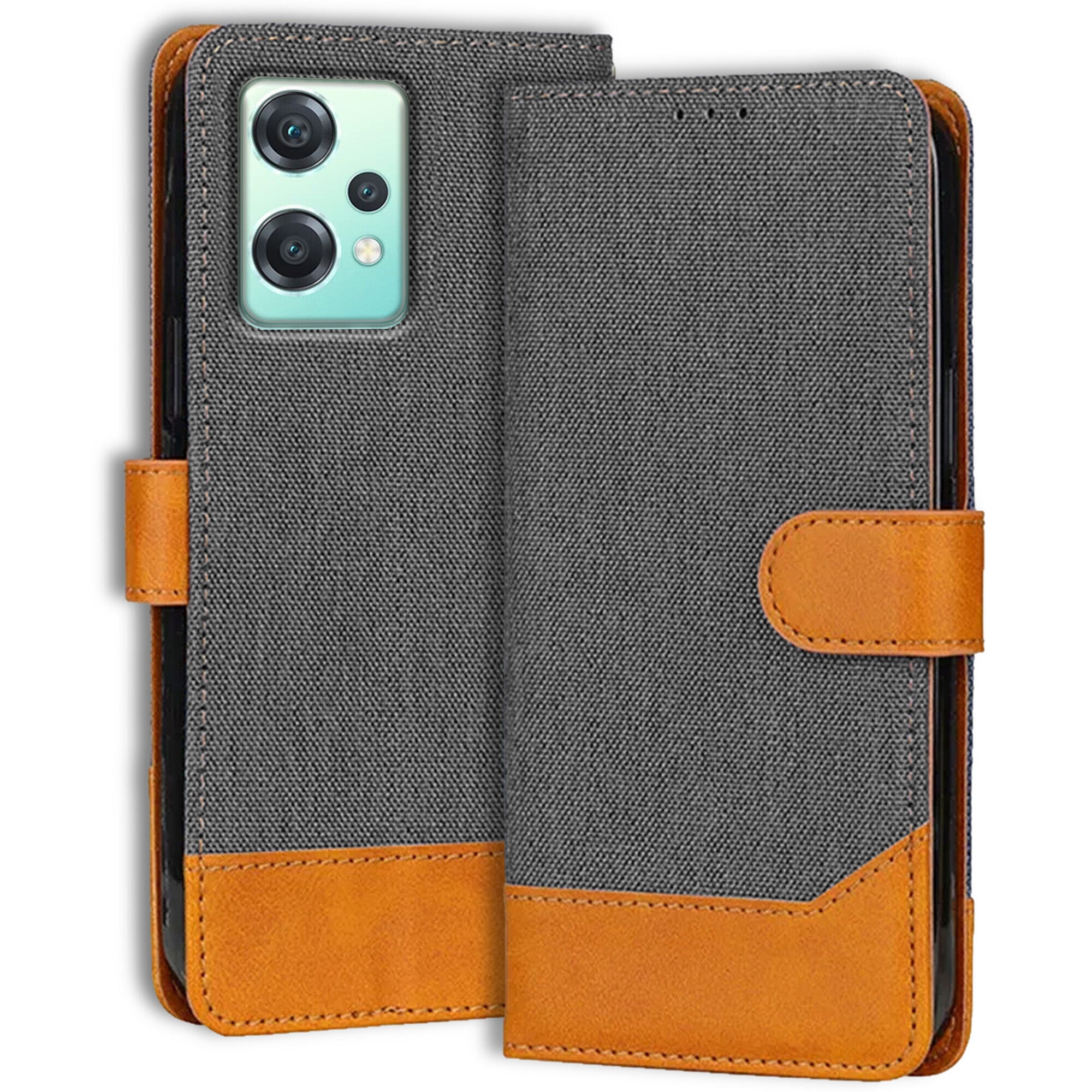 Accesorios Oneplus Nord Ce 2 Lite denim flip cover – Grey – Image 1 #color_grey