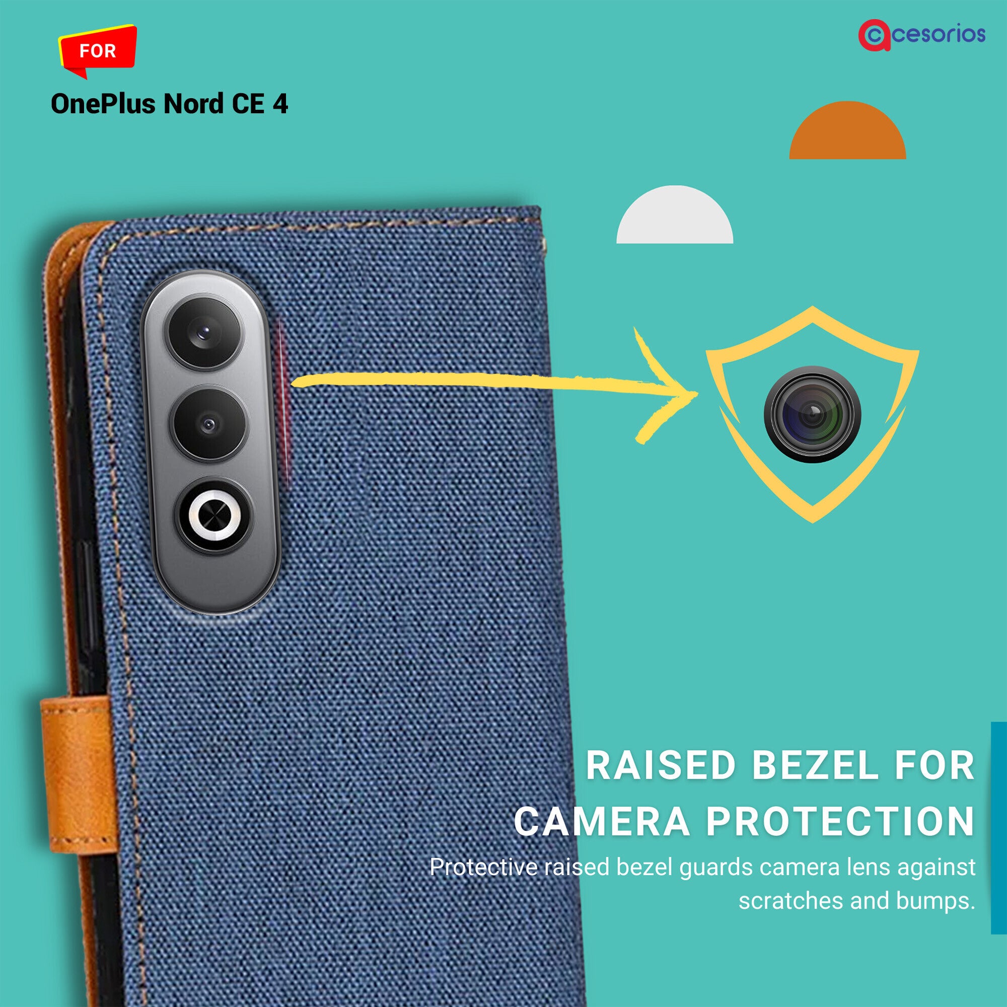 Accesorios Oneplus Nord Ce 4 denim flip cover – Blue – Image 2 #color_blue