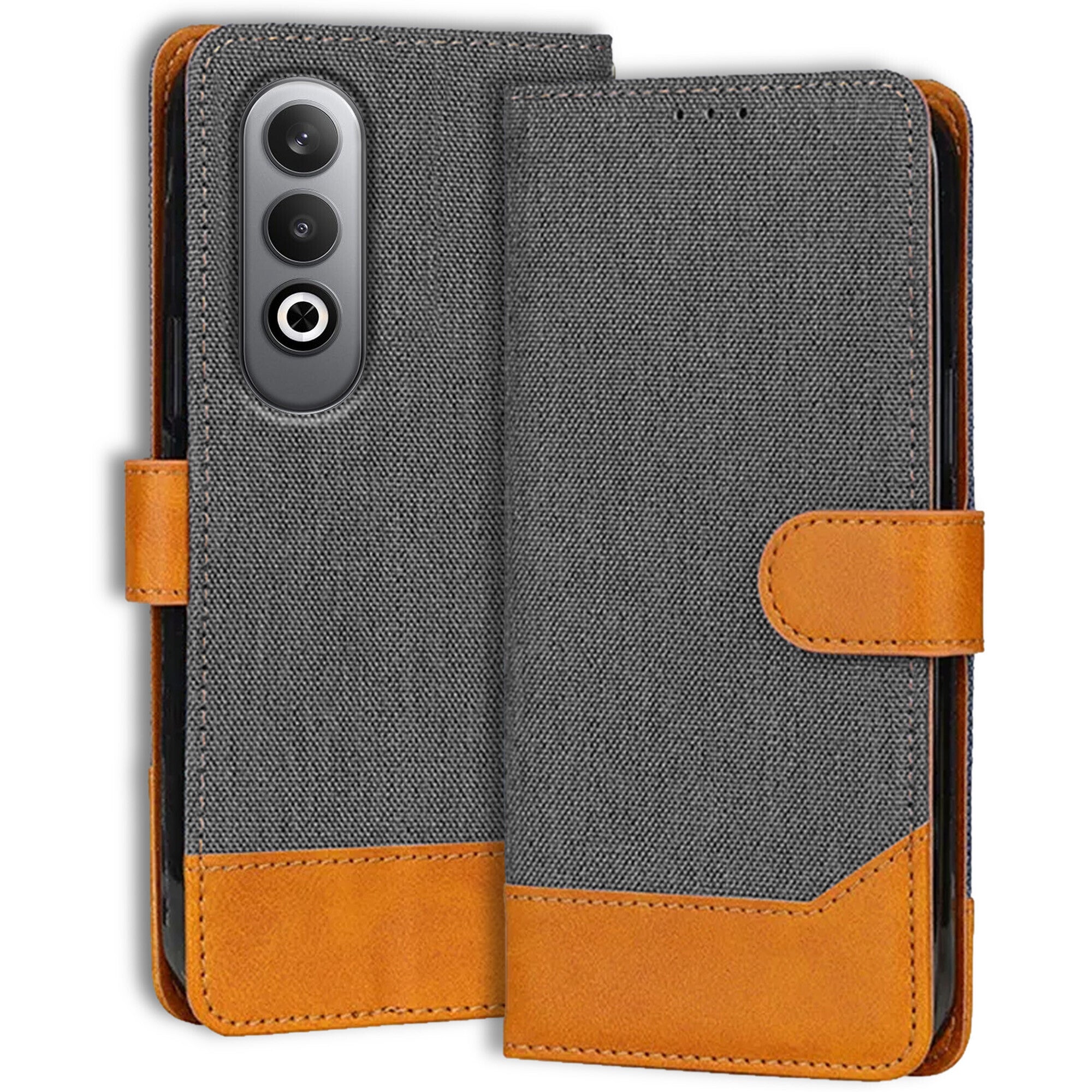Accesorios Oneplus Nord Ce 4 denim flip cover – Grey – Image 1 #color_grey