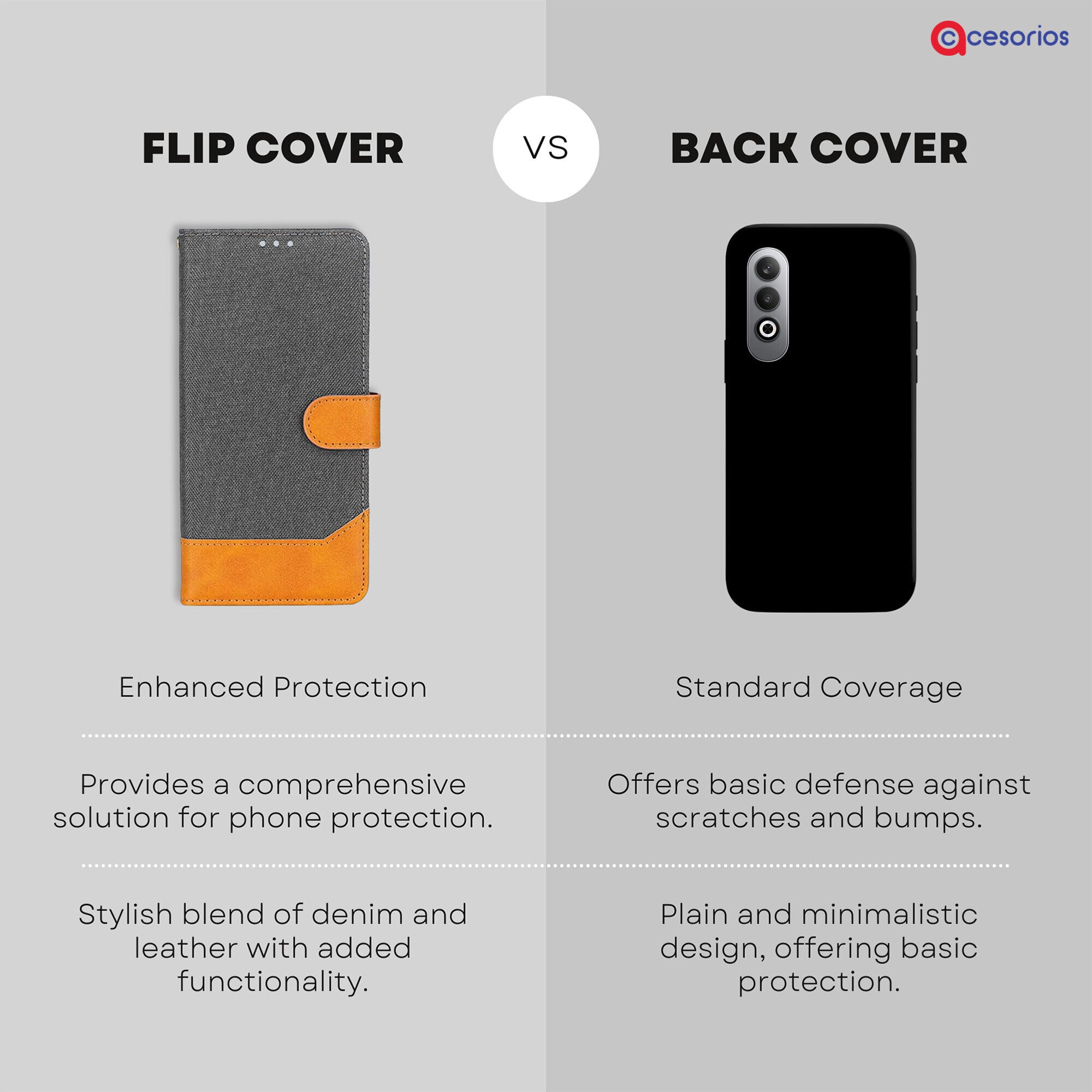 Accesorios Oneplus Nord Ce 4 denim flip cover – Grey – Image 8 #color_grey