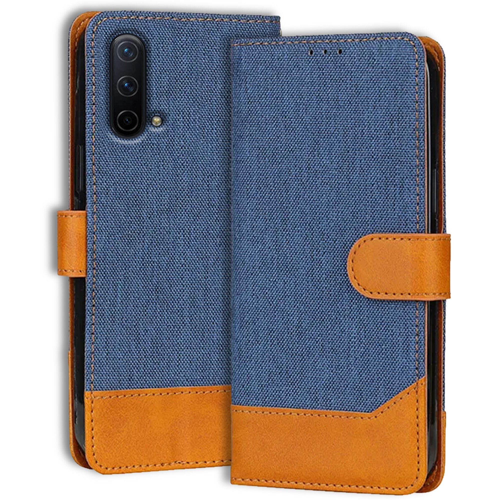 Accesorios Oneplus Nord Ce denim flip cover – Blue – Image 1 #color_blue