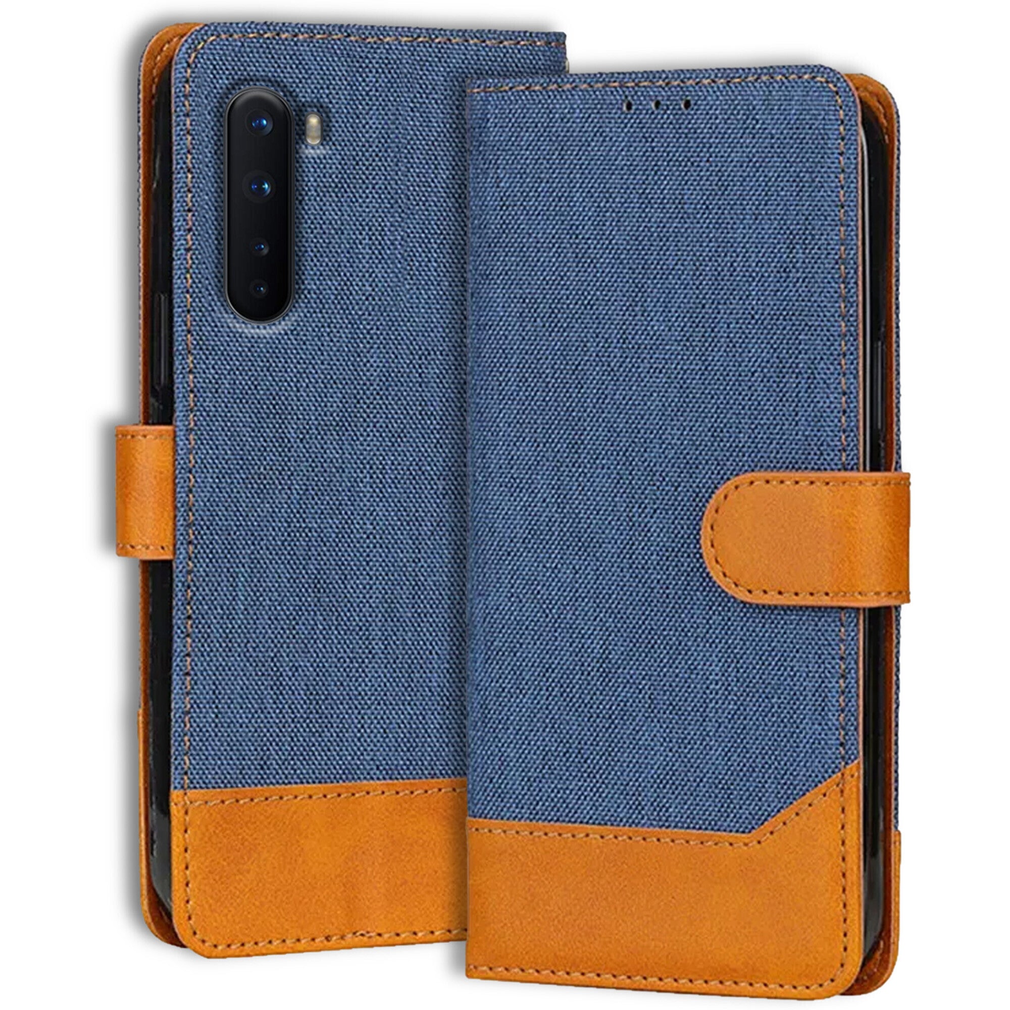 Accesorios Oneplus Nord denim flip cover – Blue – Image 1 #color_blue