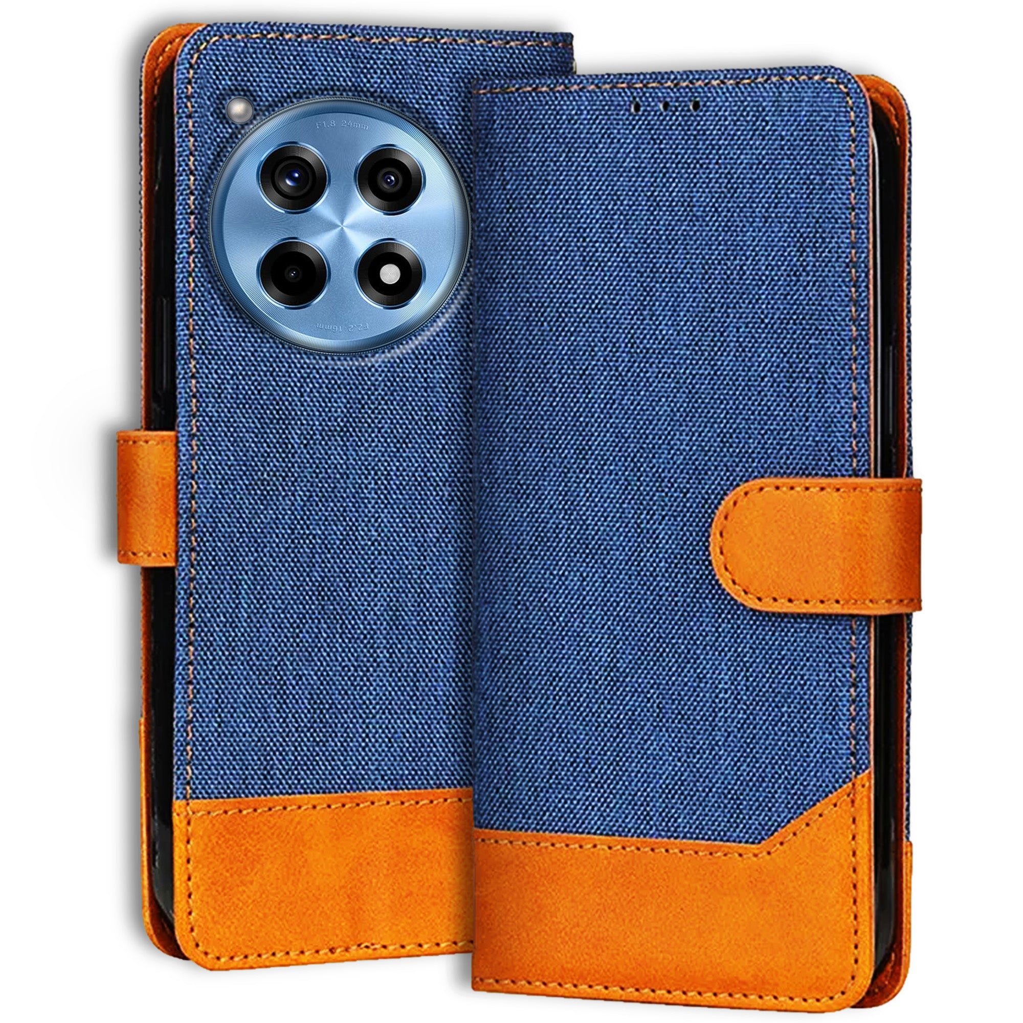 Accesorios Oneplus 12R 5G denim flip cover – Blue – Image 1 #color_blue