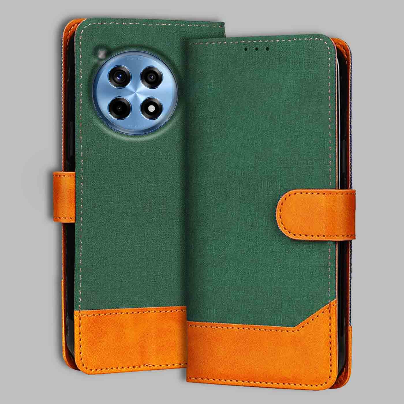 Accesorios Oneplus 12R 5G denim flip cover – Green – Image 1 #color_g