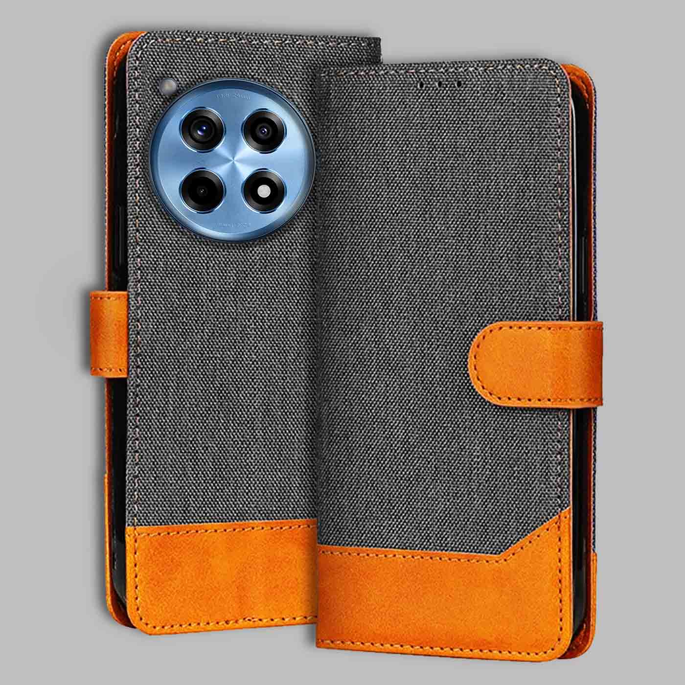 Accesorios Oneplus 12R 5G denim flip cover – Grey – Image 1 #color_