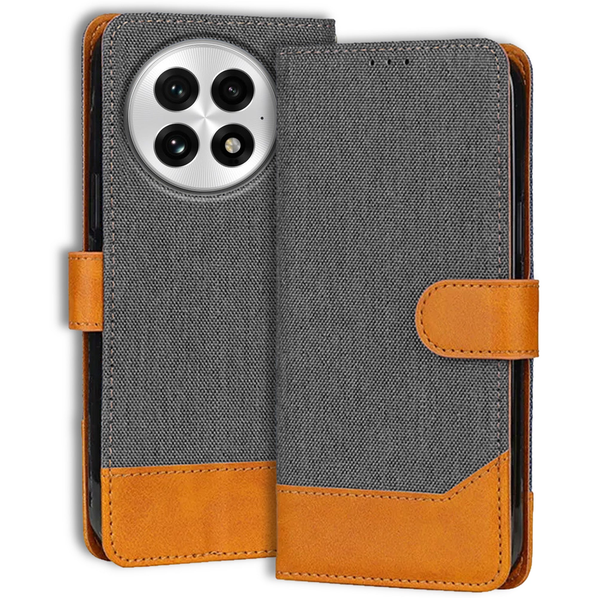 Accesorios Oneplus 13 denim flip cover – Grey – Image 1 #color_grey