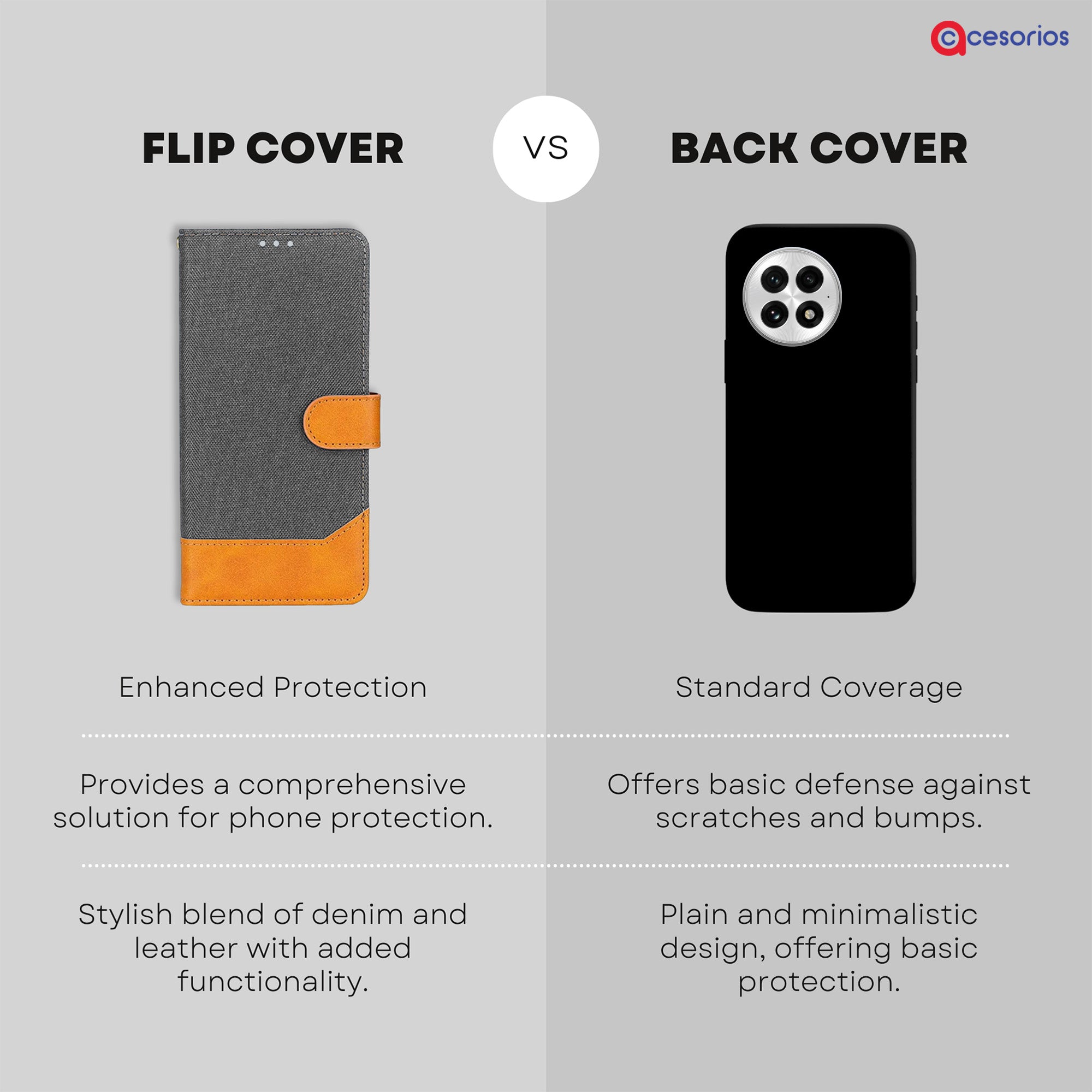 Accesorios Oneplus 13 denim flip cover – Grey – Image 8 #color_grey
