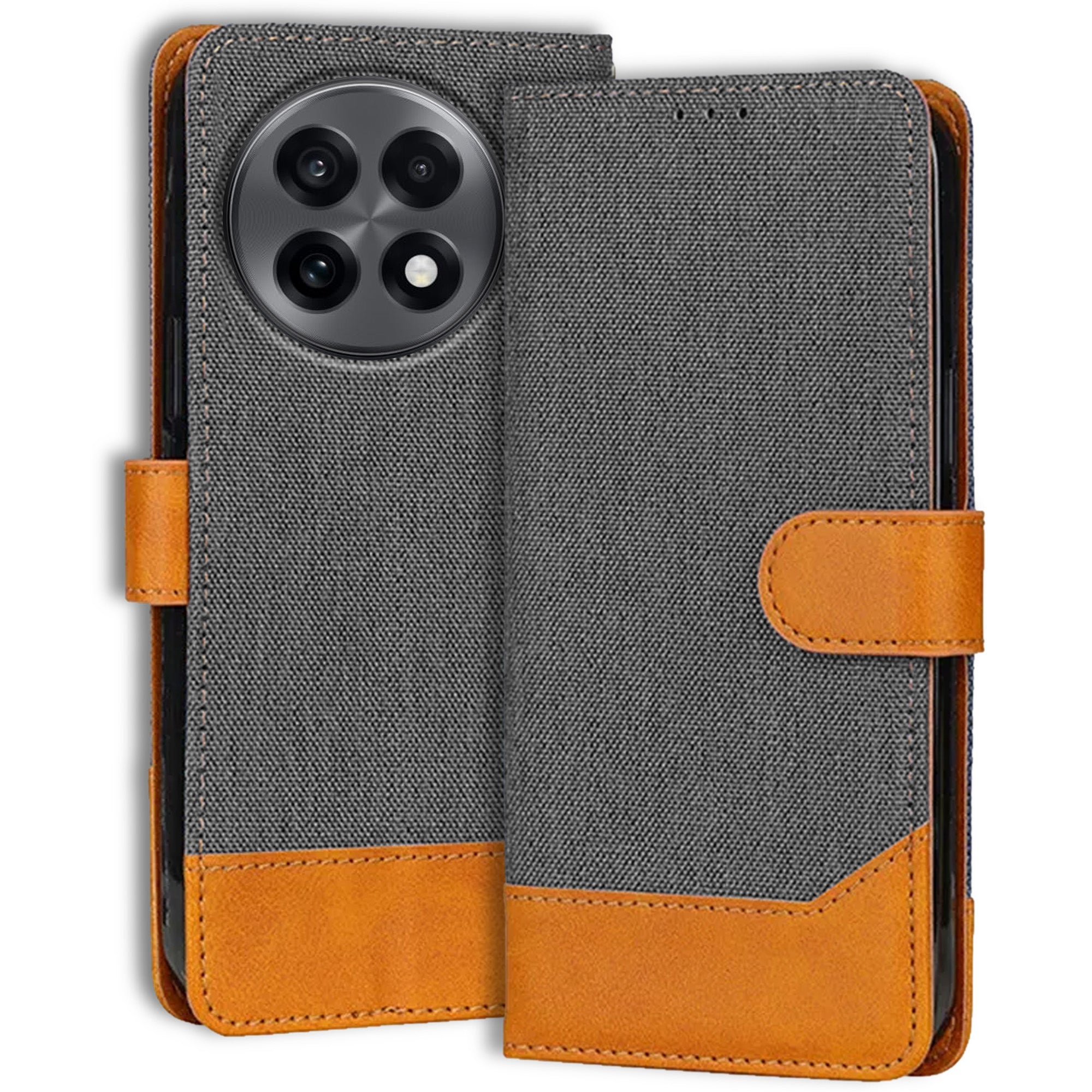 Accesorios Oneplus 13R denim flip cover – Grey – Image 1 #color_grey