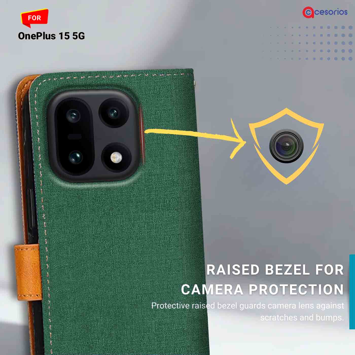 Canvas & Suede back panel — OnePlus 15 5G in Green mobile case
